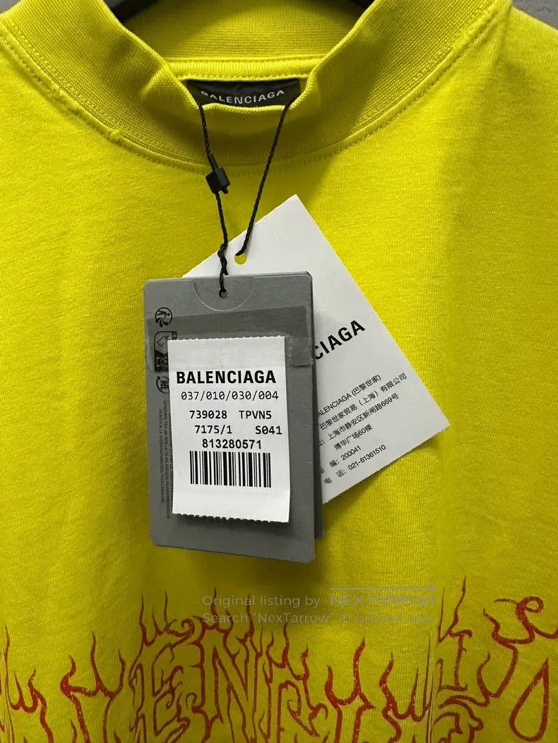 Balenciaga Balenciaga Yellow Flame Letter Short Sleeve T-Shirt Size US S / EU 44-46 / 1 - 4 Thumbnail