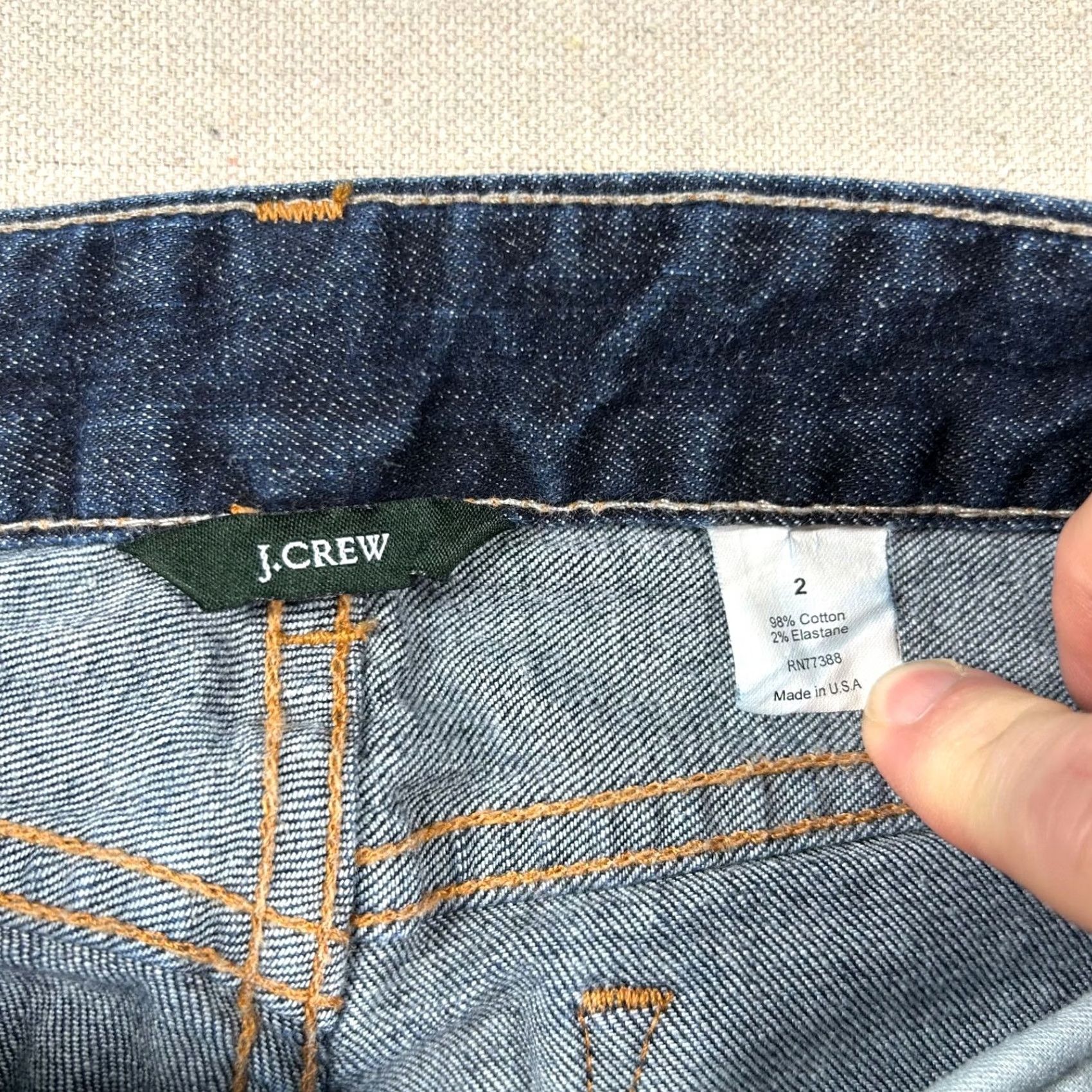 J.Crew VINTAGE J.CREW Jeans Womens 2 Wide Leg Flare Boot Dark Wash USA Made Denim Blue 5-Pocket 32 Inseam Womens Jeans Size 26" / US 2 / IT 38 - 4 Thumbnail