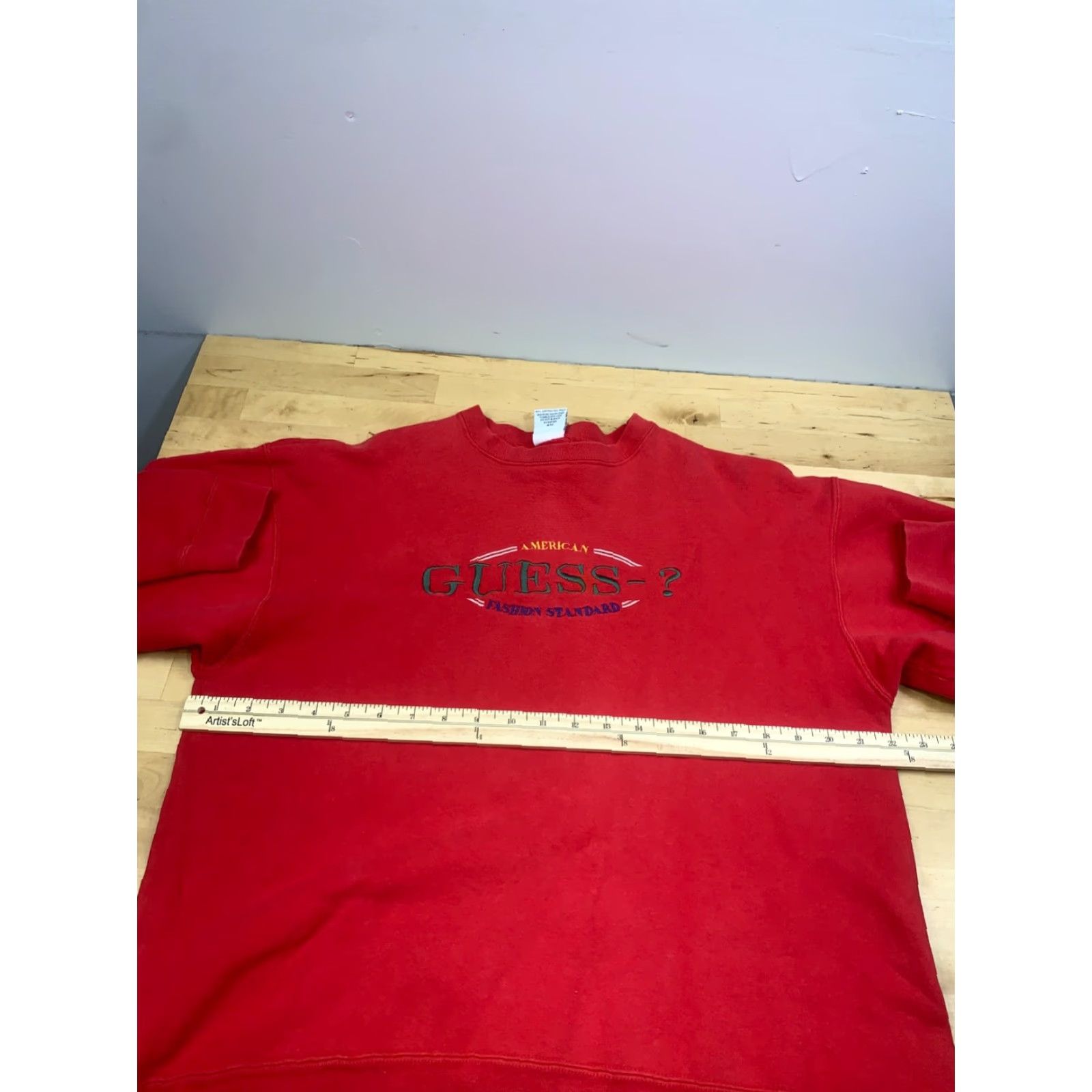 Guess VINTAGE GUESS Sweatshirt Men One Size Red Embroidered 90s USA 12355 Sweatshirt Size US M / EU 48-50 / 2 - 5 Thumbnail