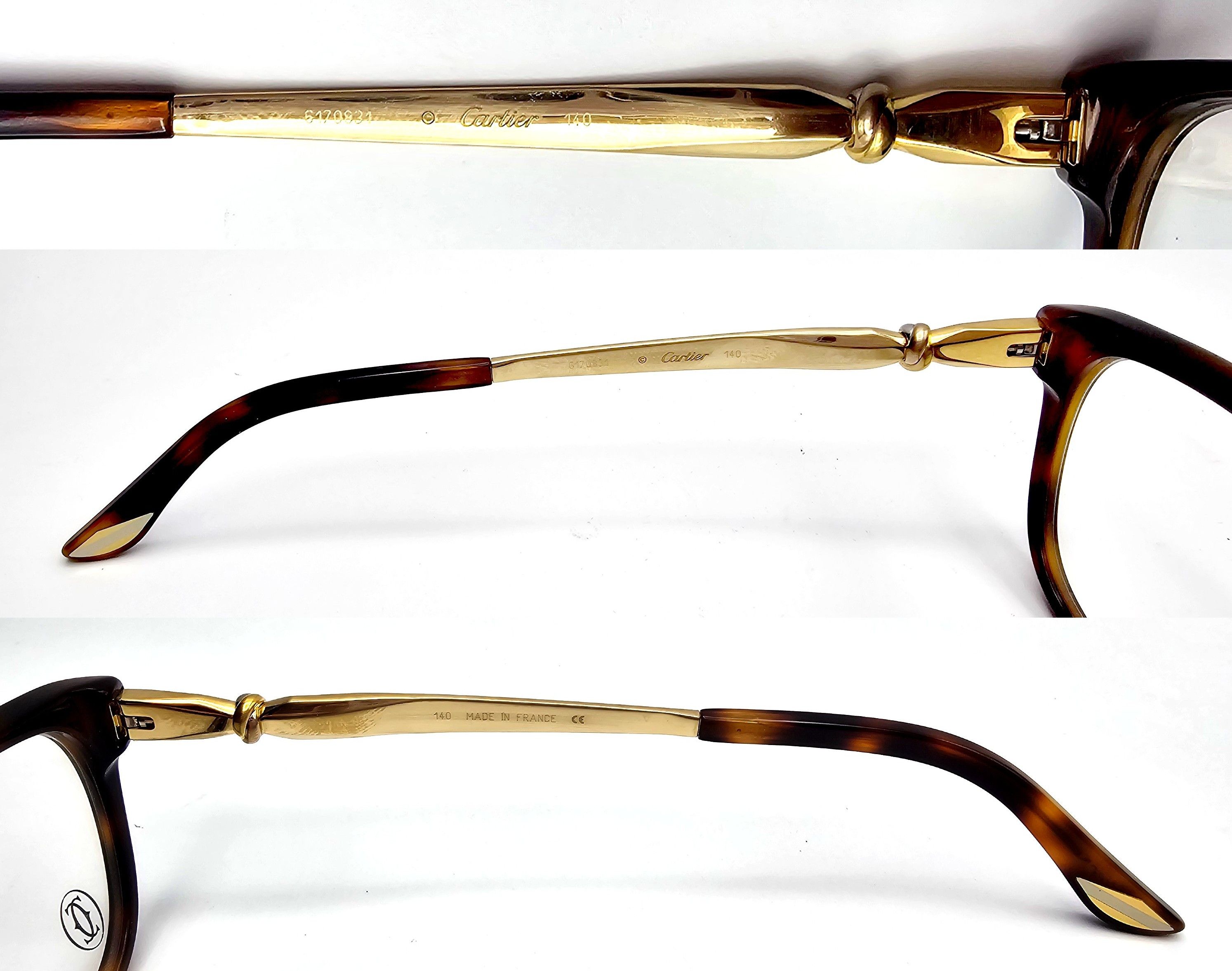 Cartier NEW Cartier Tortoise/Gold Eyeglasses EYE00129 Size ONE SIZE - 9 Thumbnail