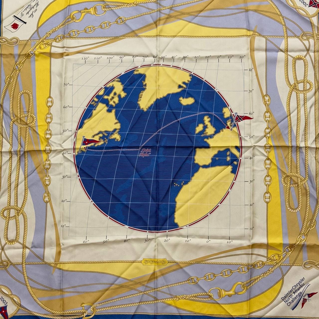 Vintage Vintage Daimler Chrysler North Atlantic Challenge Silk Scarf Size ONE SIZE - 2 Thumbnail