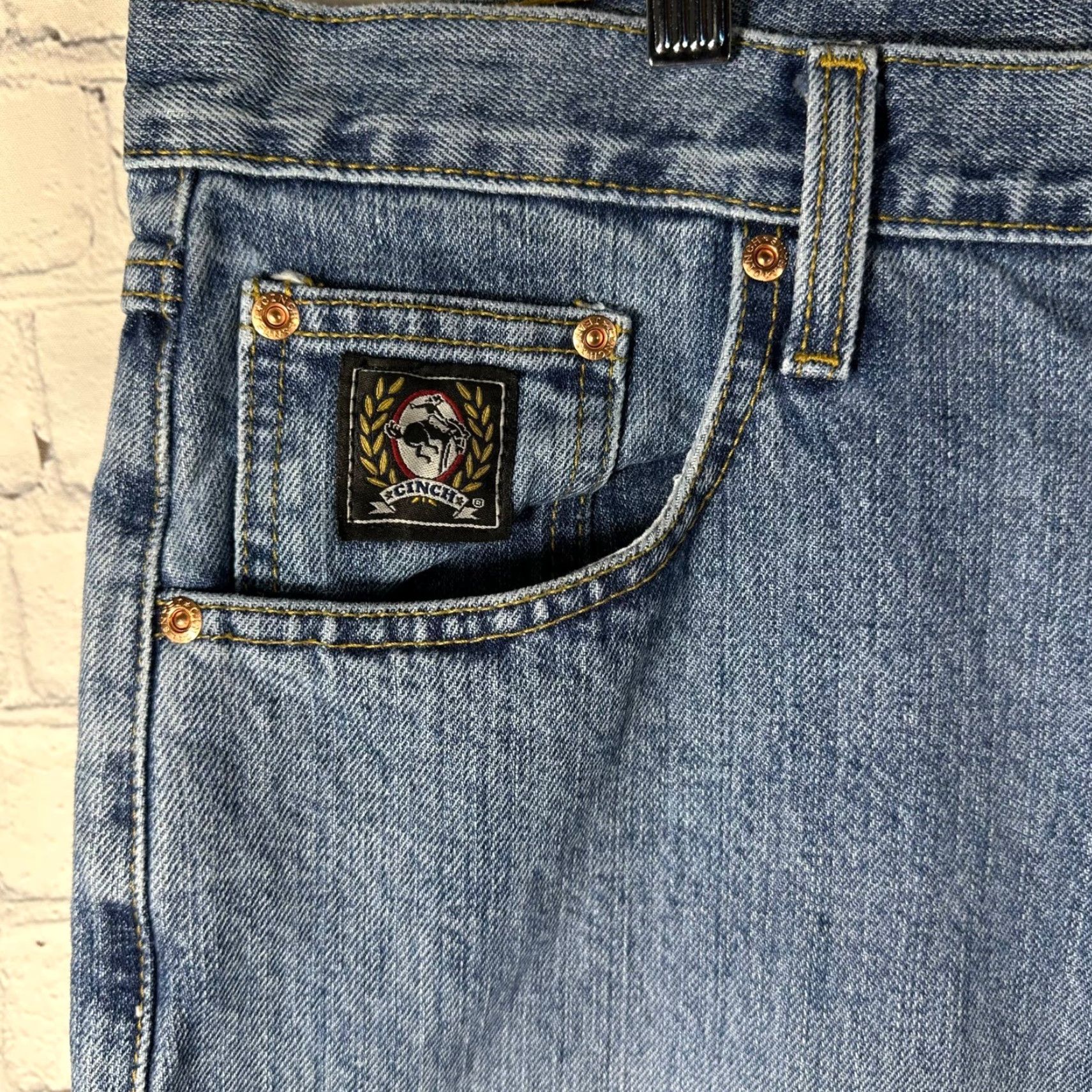 Vintage Cinch Jeans Mens Black Label Medium Wash 40x32 Straight 5-Pocket Denim Western Modern Casual Size US 40 / EU 56 - 2 Thumbnail
