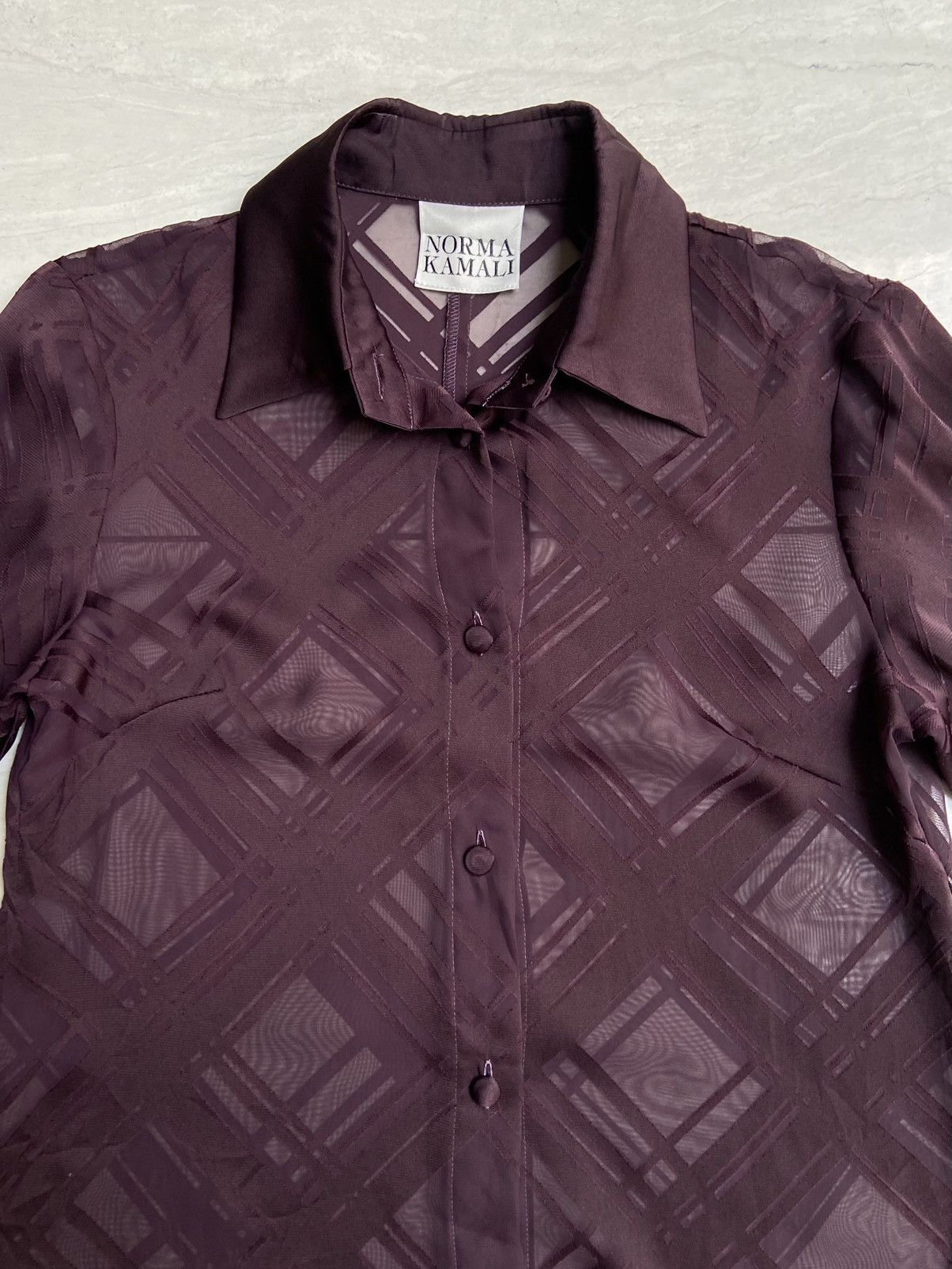 Designer NORMAL KAMALI Mesh Shirt Size US XS / EU 42 / 0 - 8 Thumbnail