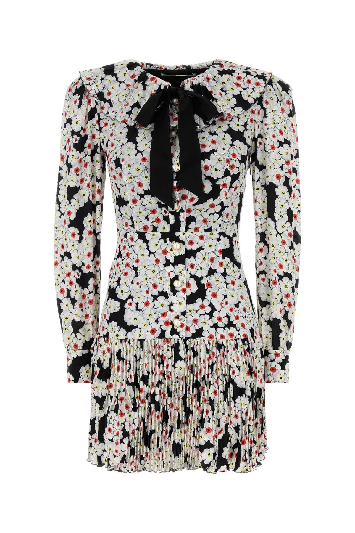 Alessandra Rich Printed Silk Mini Dress Size XS / US 0-2 / IT 36-38 - 1 Thumbnail