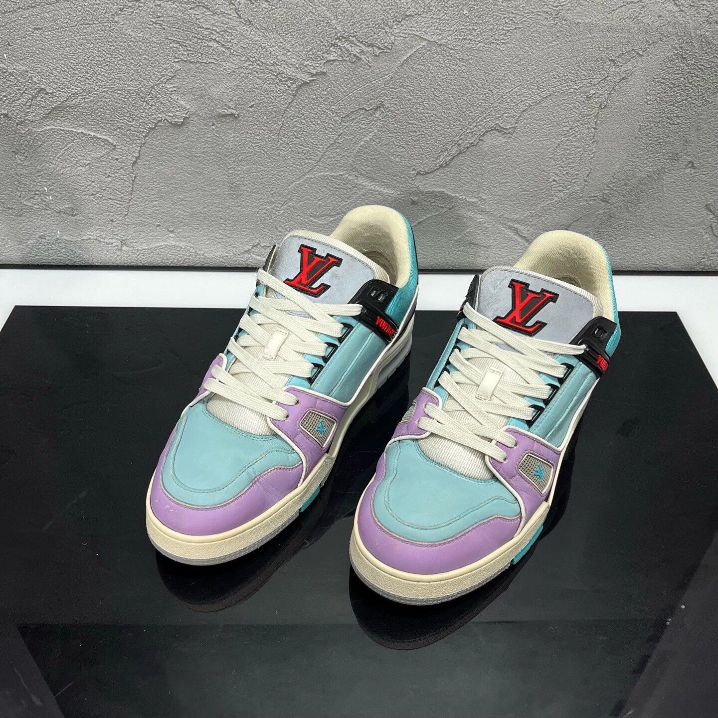 Louis Vuitton LV Trainer blue purple macaron UK8.5/42.5 98 new minor wear Size US 8.5 / EU 41-42 - 1 Thumbnail