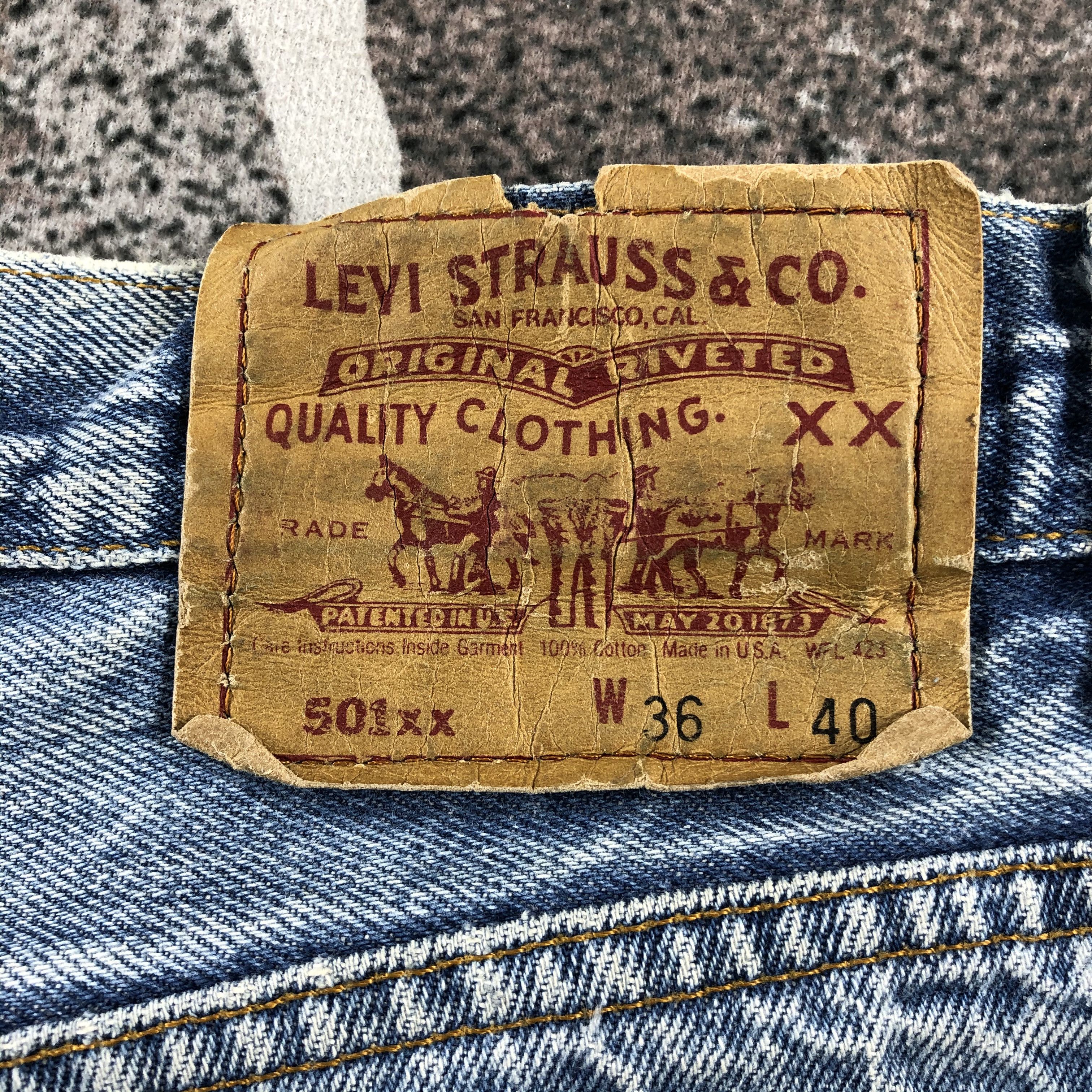 Levi's Vintage Levis 501 Jeans Stone Wash Distres Denim KJ1236 Size US 35 - 5 Thumbnail