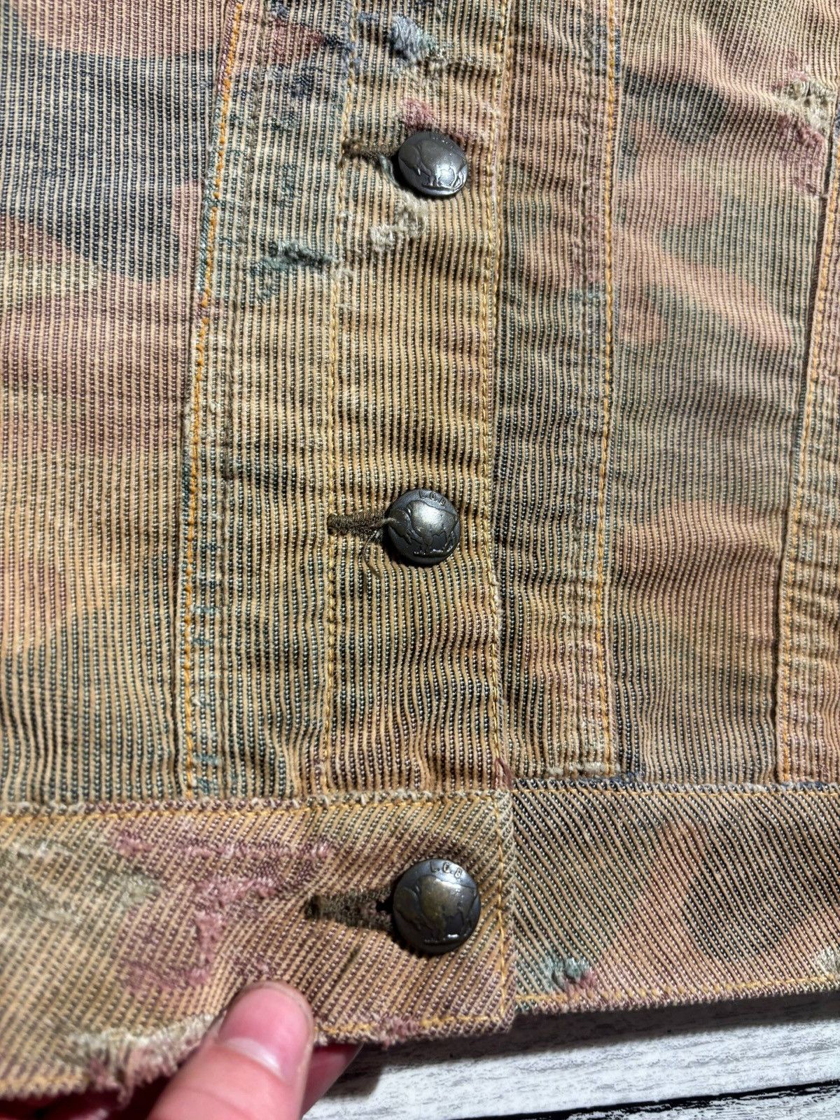 Le Grande Bleu (L.G.B.) L.G.B. Maniac Corp Corduroy camouflage velvet denim jacket Size US S / EU 44-46 / 1 - 3 Thumbnail