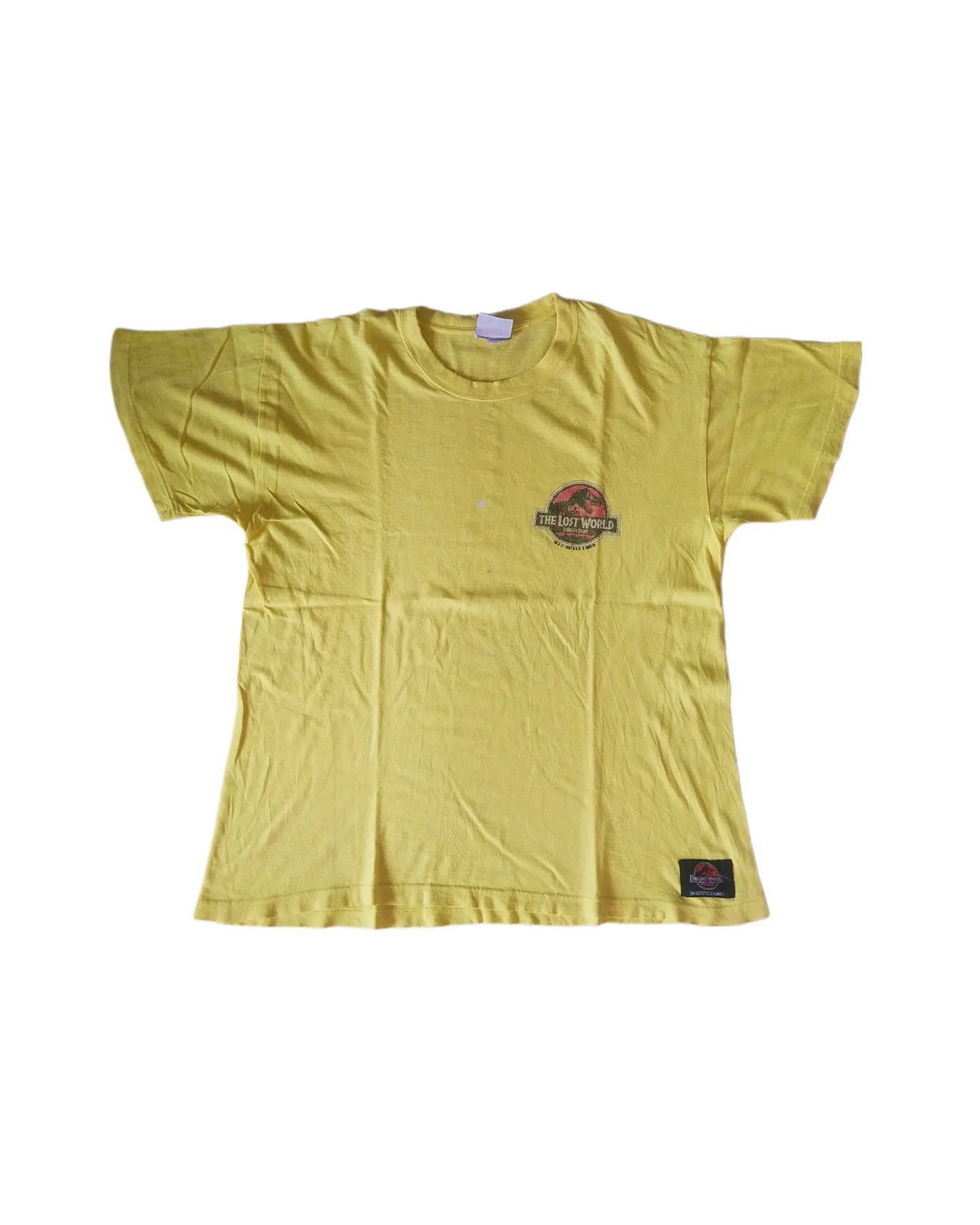 Anime × Vintage Vintage Jurassic Park Art Yellow 1997 Trashed Movie Tees Size US M / EU 48-50 / 2 - 1 Thumbnail