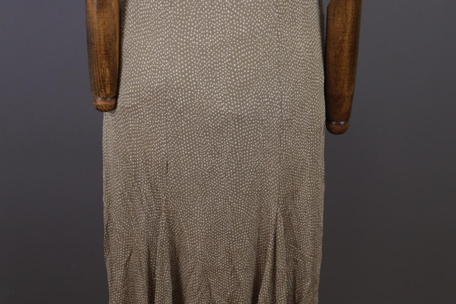 Designer Elisa Cavaletti Beige Dotted Lined Sleeveless Long Dress Size M / US 6-8 / IT 42-44 - 8 Thumbnail