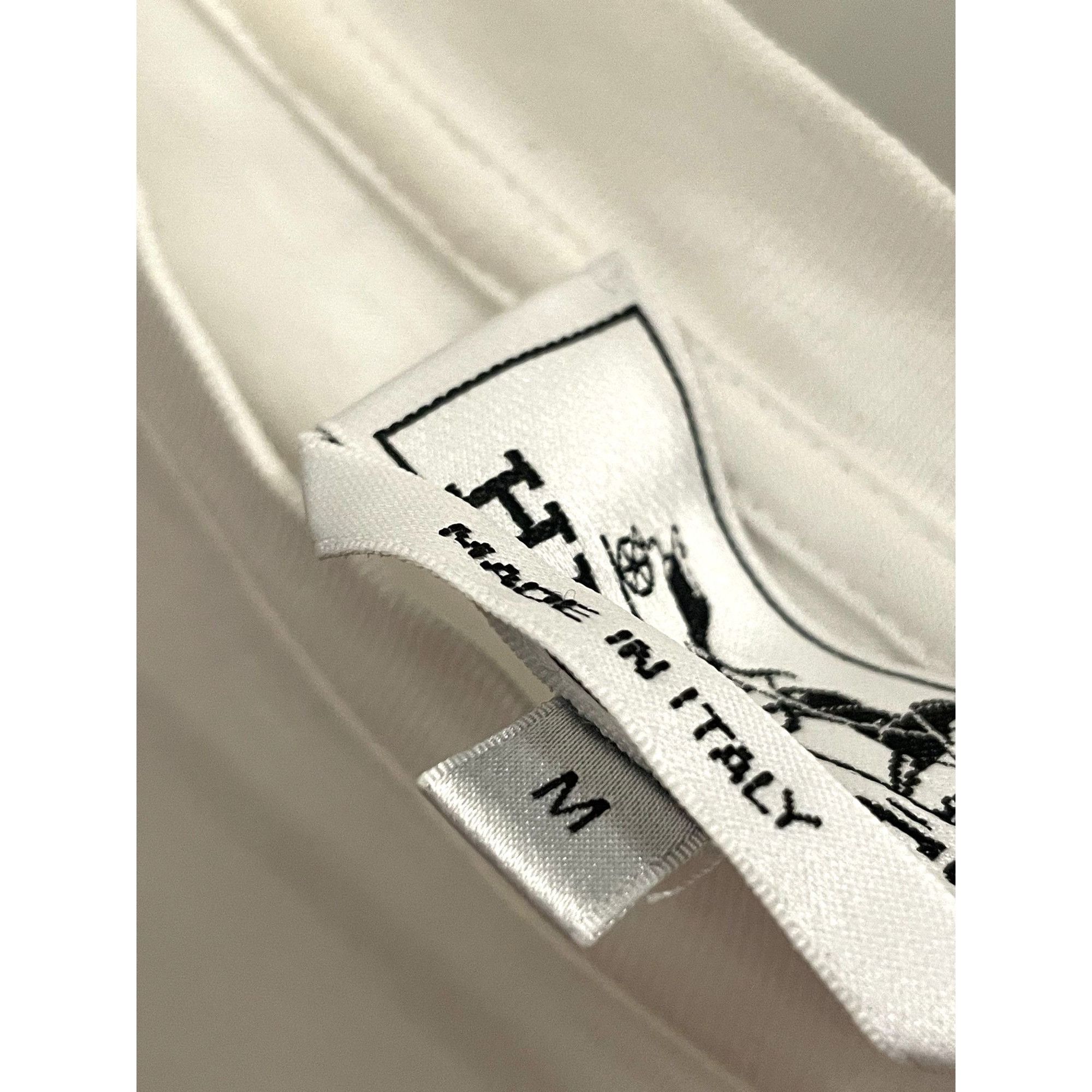 Hermes Hermes Mens White T-Shirt With Abstract Black Embroidery Sho Size US M / EU 48-50 / 2 - 6 Thumbnail