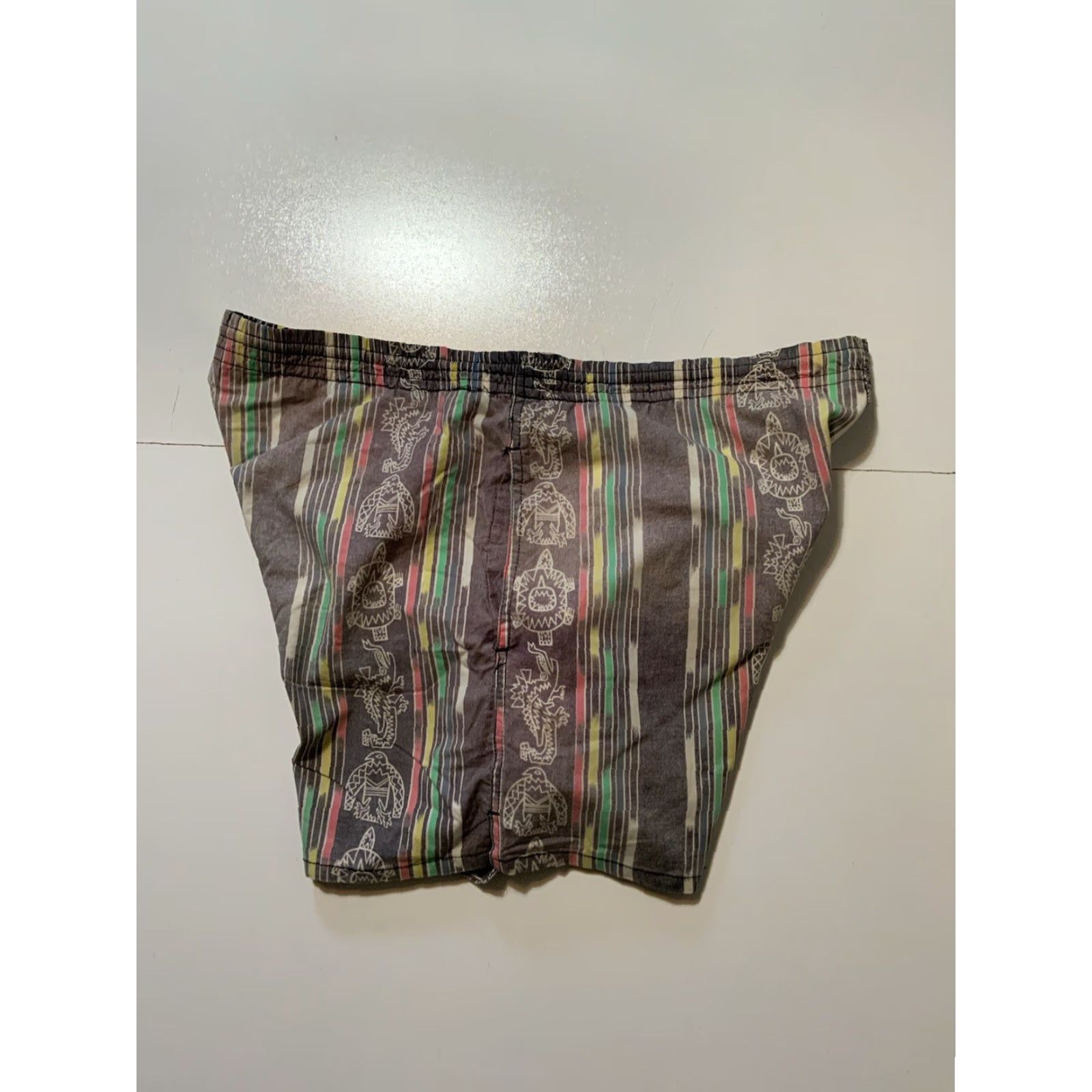 Vintage VINTAGE 80s 90s Cheetah By Mervyns Southwestern Swim Trunk 3” Inseam Shorts Sz.L Mens Size US 33 - 2 Thumbnail