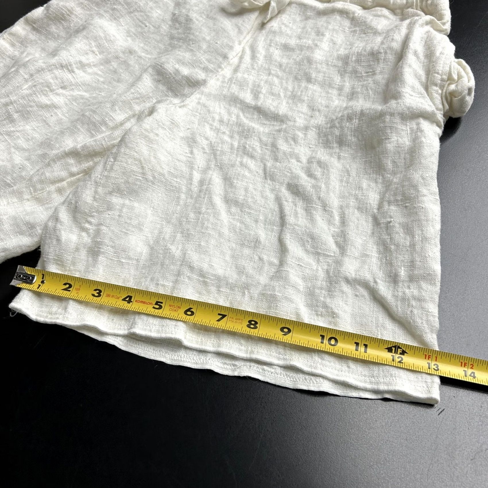 Vintage VINTAGE Linen Shorts Womens Medium White Paperbag Waist Tie Front Relaxed Fit Size 29" - 5 Thumbnail