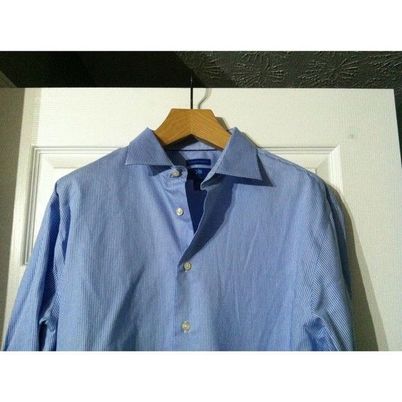 Egara EGARA MENS BLUE 100%EGYPTIAN COTTON DRESS SHIRT 17/34-35 Size US XL / EU 56 / 4 - 2 Thumbnail
