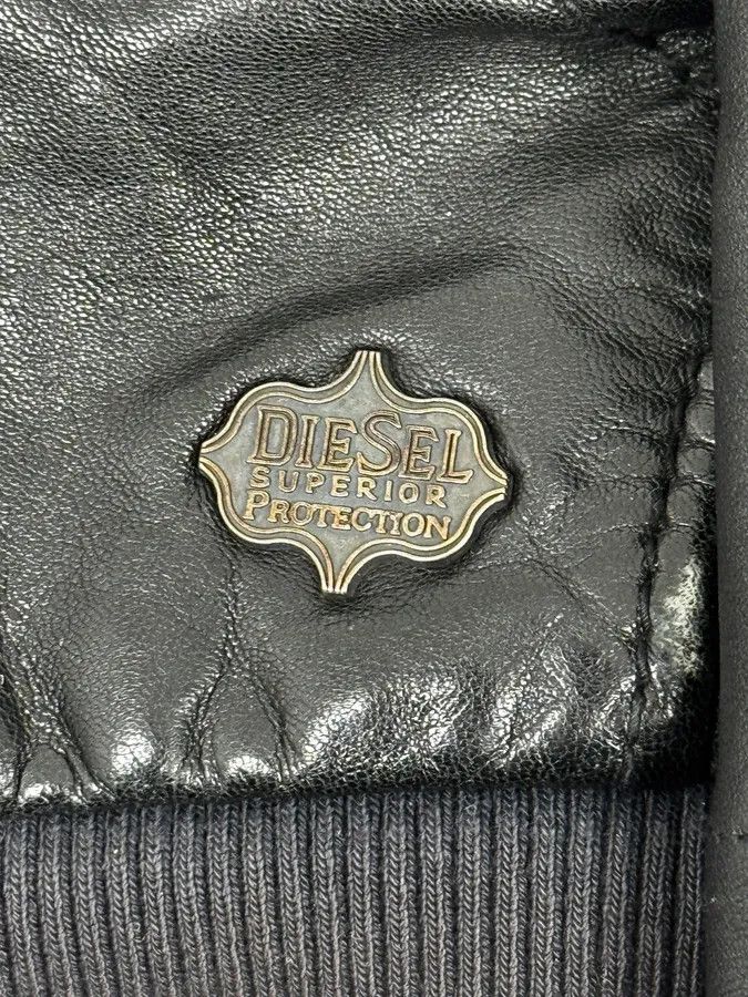 Diesel 2000s Diesel Black Leather Hood Zip-Up Jacket Size US M / EU 48-50 / 2 - 10 Thumbnail