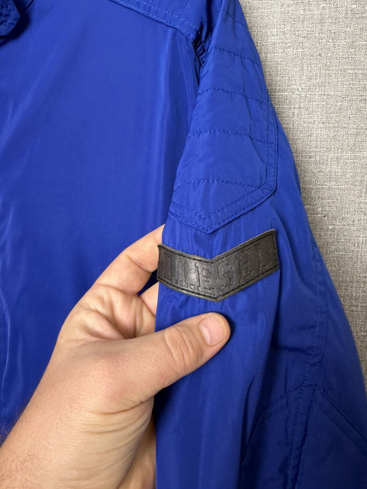 Diesel Diesel Blue Nylon Bomber Jacket Men’s Size M with Logo Patch Size US M / EU 48-50 / 2 - 5 Thumbnail