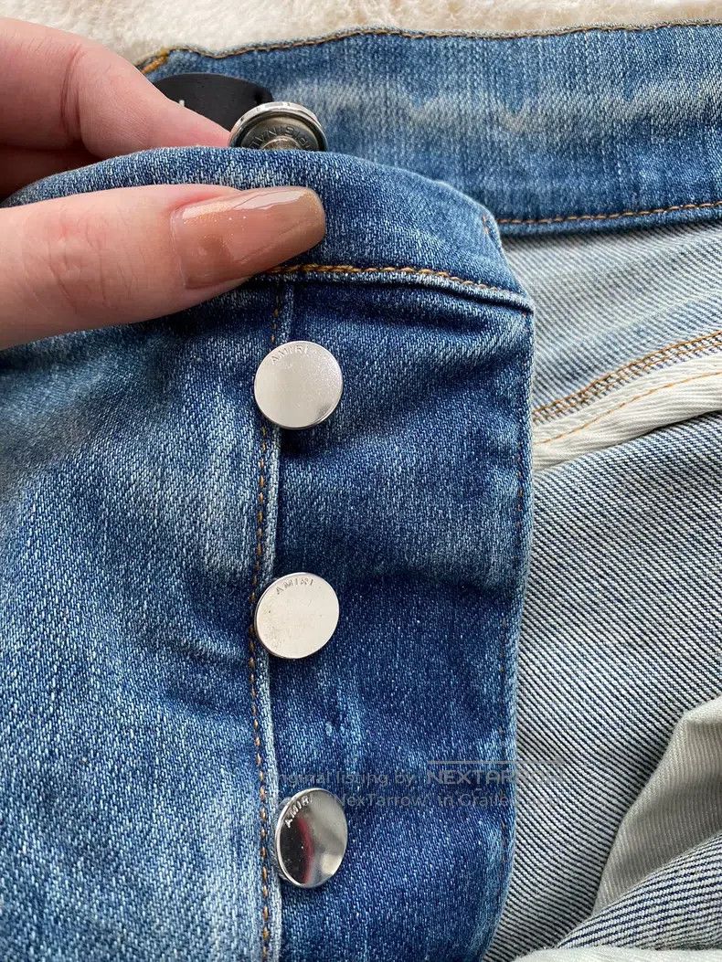 Amiri Amiri Size 36 Washed blue patchwork MX1 jeans Size US 36 / EU 52 - 6 Thumbnail