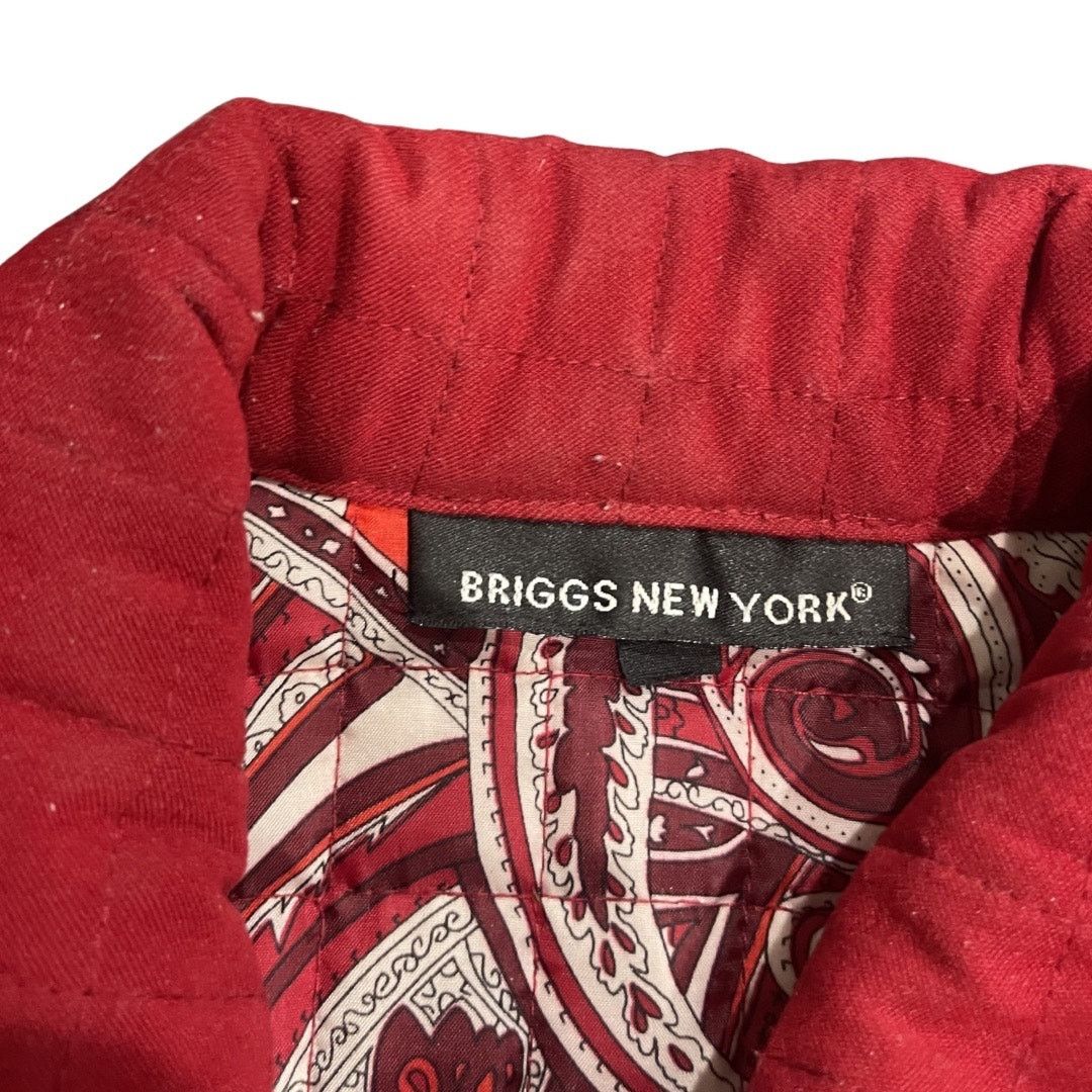 Other Briggs New York Red Quilted Shirt Jacket Snap Paisley Lined Size L / US 10 / IT 46 - 3 Thumbnail