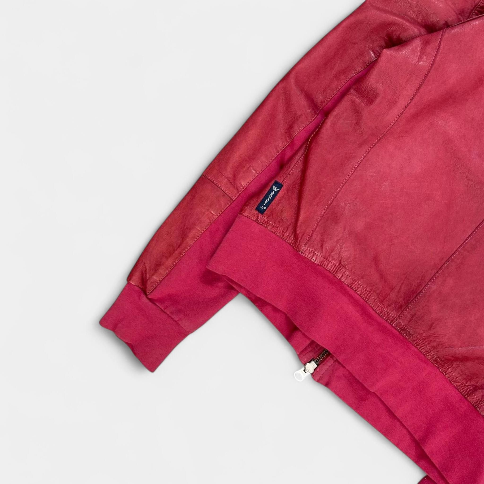 Armani Armani Jeans Pink Hooded Leather Jacket Size S / US 4 / IT 40 - 7 Thumbnail