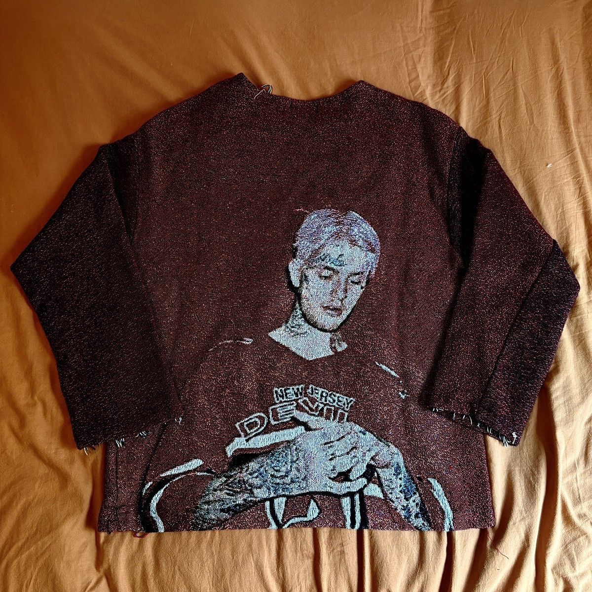 4x1111 4x1111 Lil Peep Hellboy Frayed Tapestry Sweater Size US XL / EU 56 / 4 - 2 Thumbnail