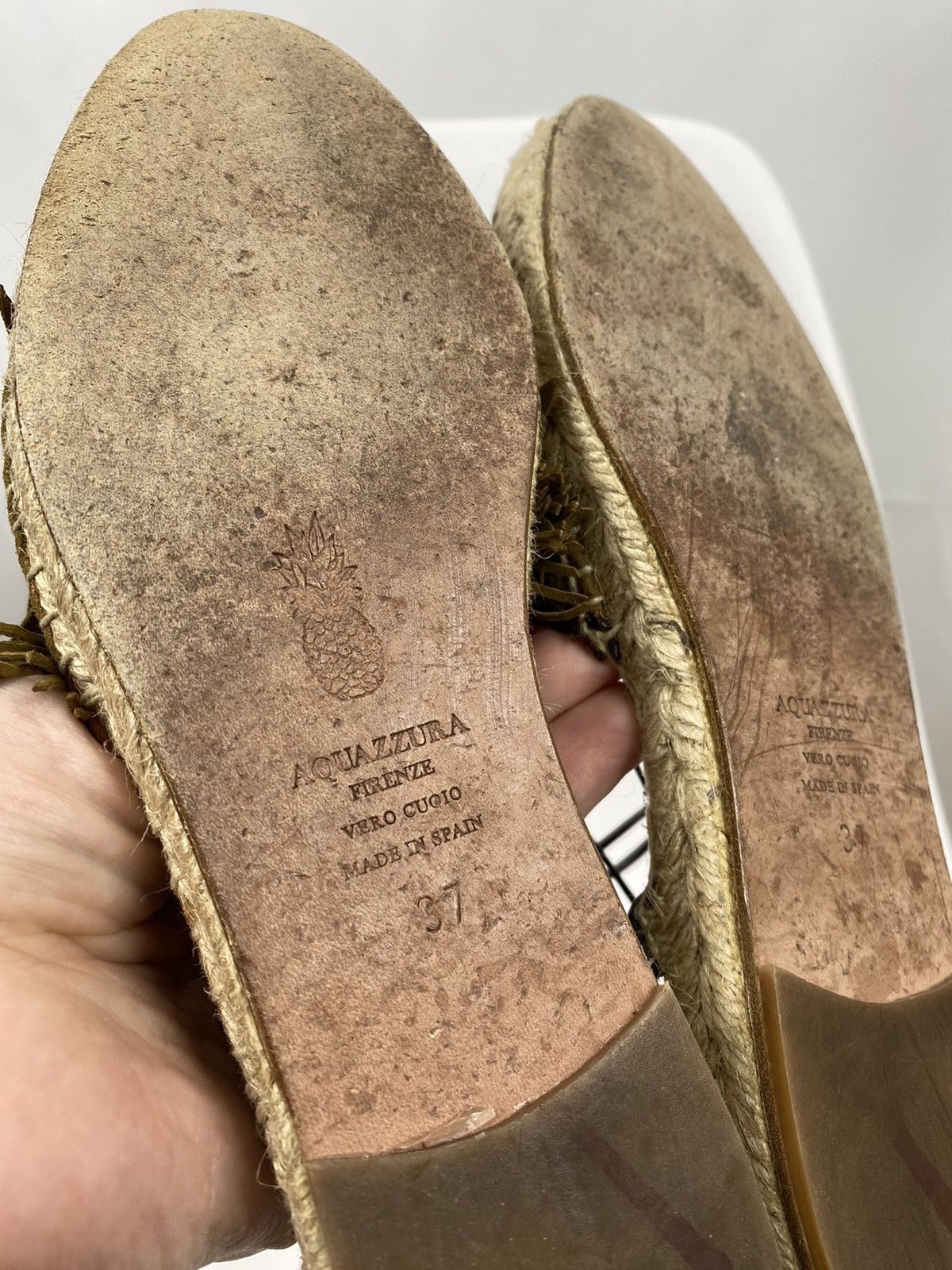 Aquazzura Aquazzura Pocahontas Fringed Suede Lace-Up Espadrille Flats Size US 7 / IT 37 - 8 Thumbnail