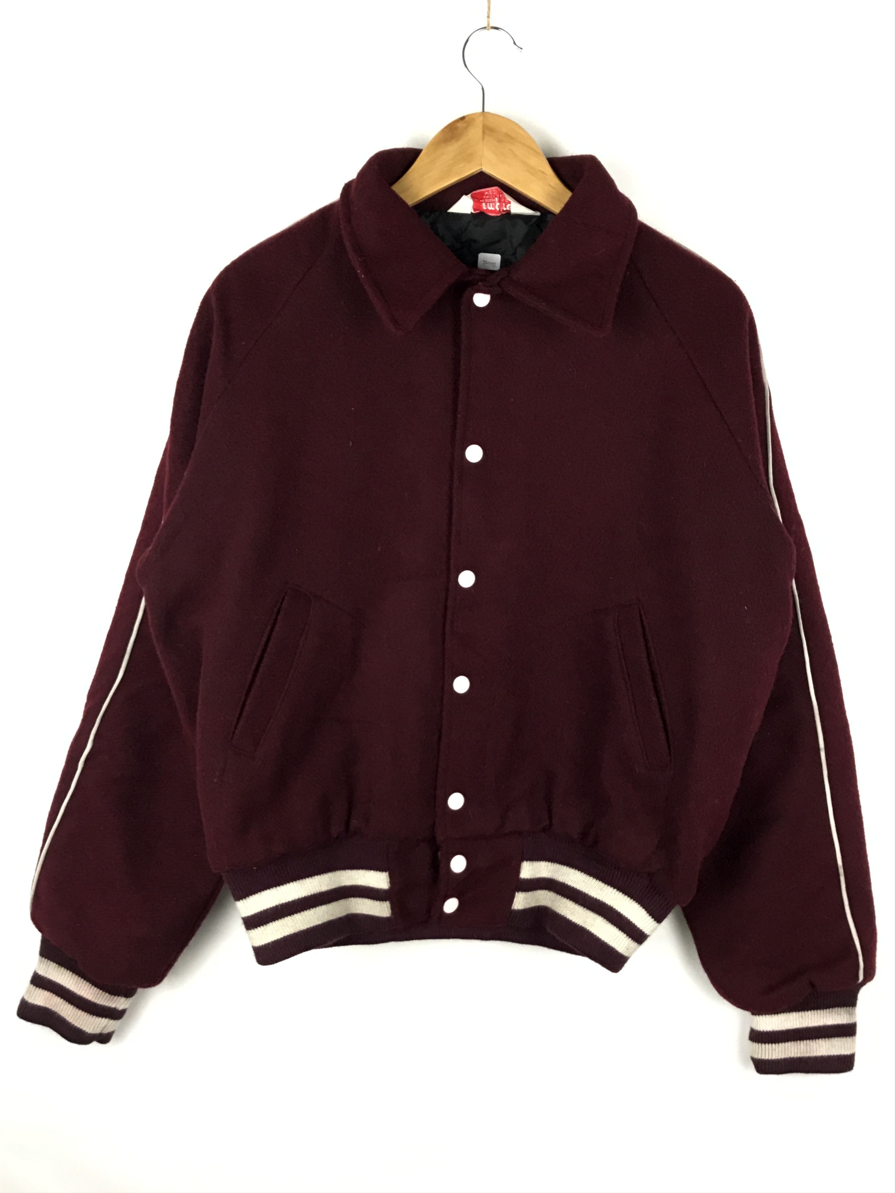 image of Vintage Empire Varsity Jacket in Maroon, Men's (Size Medium)