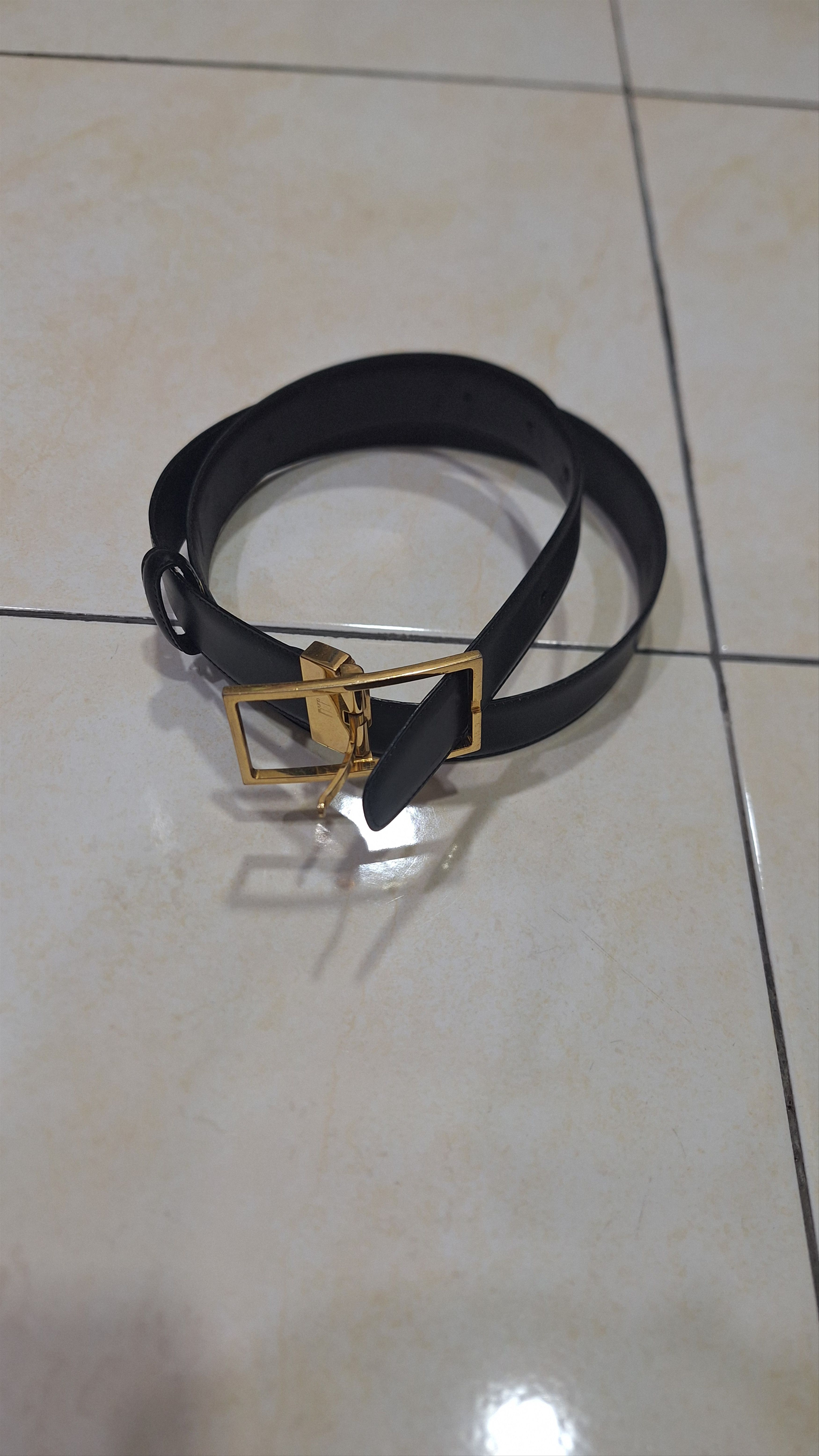 Alfred Dunhill Dunhill Black Leather Gold Buckle Size ONE SIZE - 1 Thumbnail