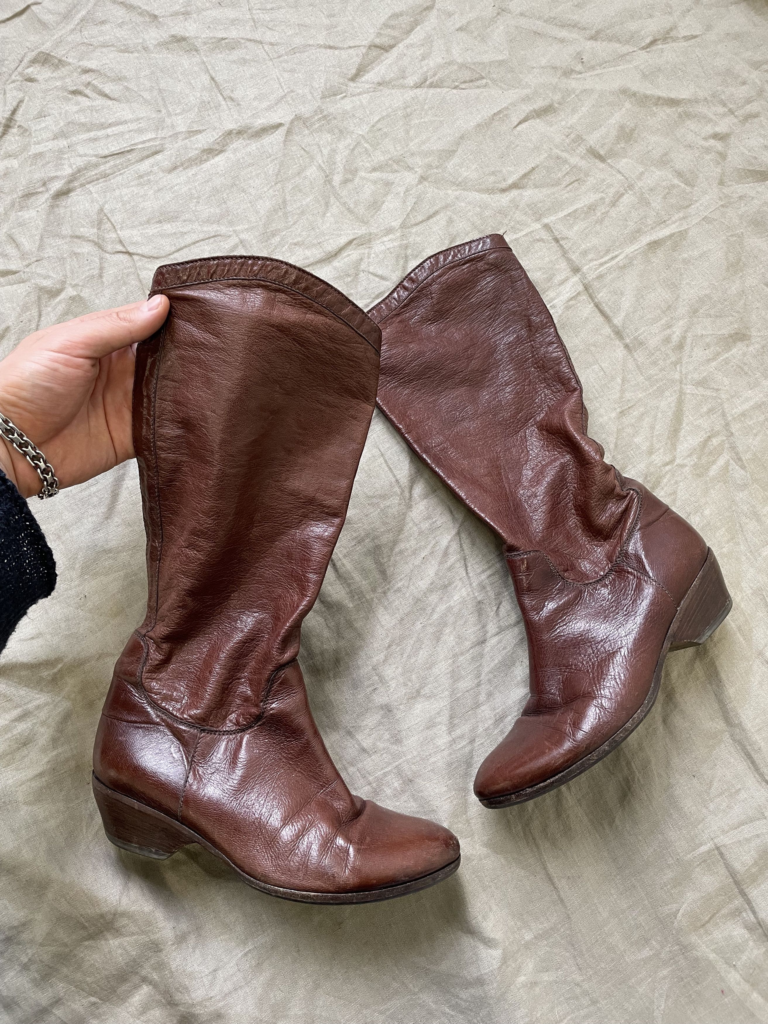 MoMA MOMA Vintage Leather Knee Boots 6526AC Size US 5 / IT 35 - 3 Thumbnail