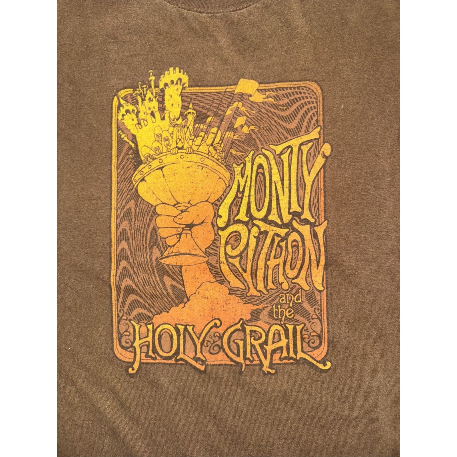 Vintage Monty Python and The Holy Grail T-Shirt Brown XL 23x28 Movie Size US XL / EU 56 / 4 - 2 Thumbnail