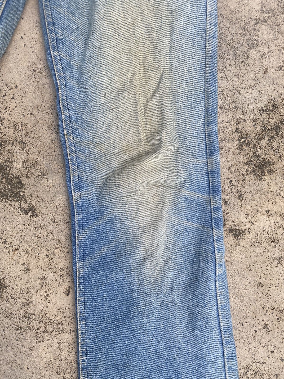 Lee × Vintage Flare Jeans Vintage 90s Lee Distressed Faded Blue Bootcut Size US 30 / EU 46 - 6 Thumbnail