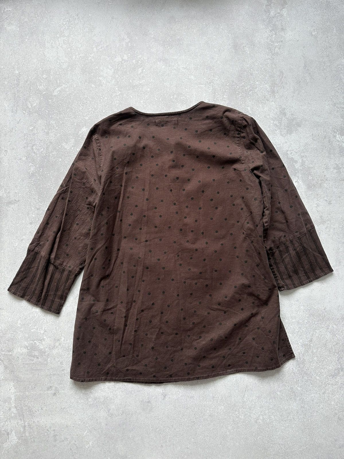 Gudrun Sjoden Gudrun Sjoden Organic Cotton Linen Polka Long Sleeve Blouse Size L / US 10 / IT 46 - 13 Thumbnail