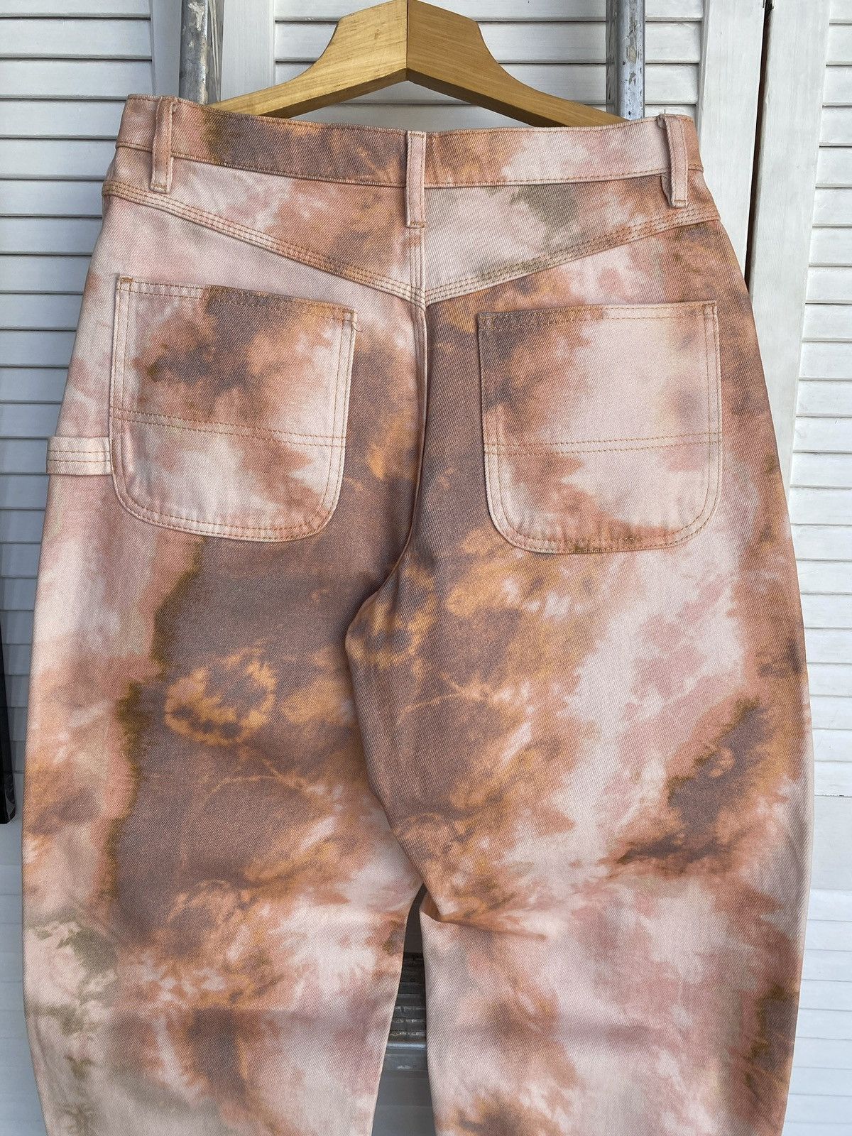 Asos × Japanese Brand Crazy ASOS DESIGN Pastel Tie Dye Carpenter Baggy Denim Jeans Size 28" / US 6 / IT 42 - 7 Thumbnail
