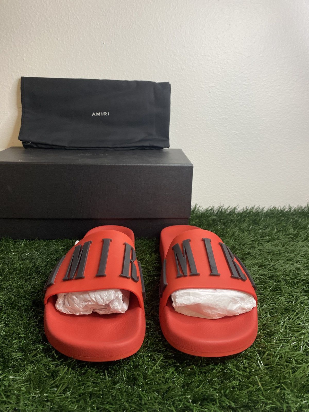 Amiri Amiri Logo Slides ‘ Red ’ | BRAND NEW! Size US 9 / EU 42 - 3 Thumbnail