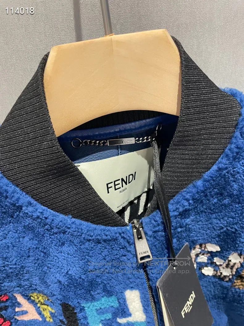 Fendi Fendi Colorful letter fur and leather integrated jacket co Size XS / US 0-2 / IT 36-38 - 2 Thumbnail