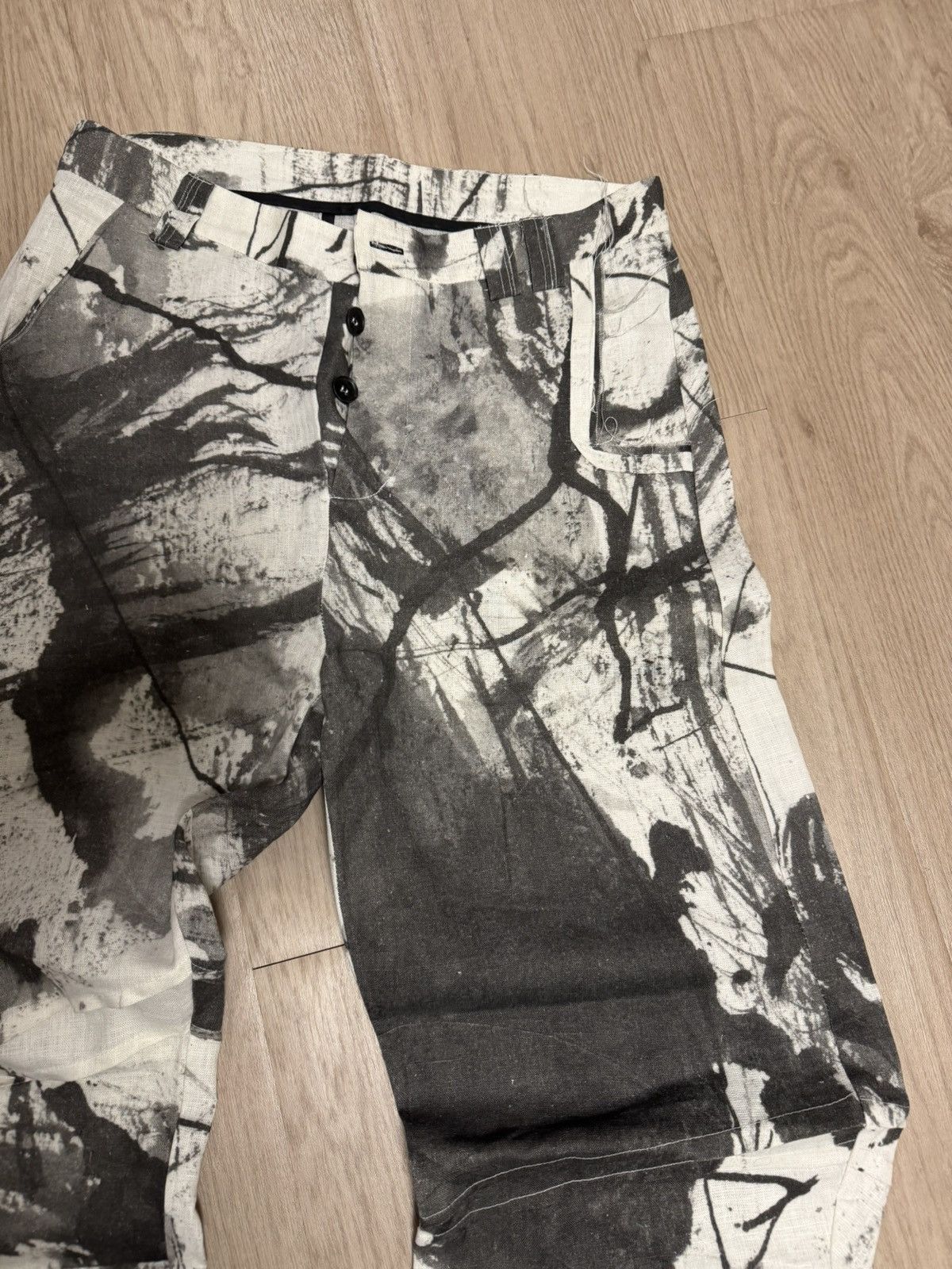 Other Handmade Abstract Print Linen Trousers – Size M Size US 32 / EU 48 - 5 Thumbnail