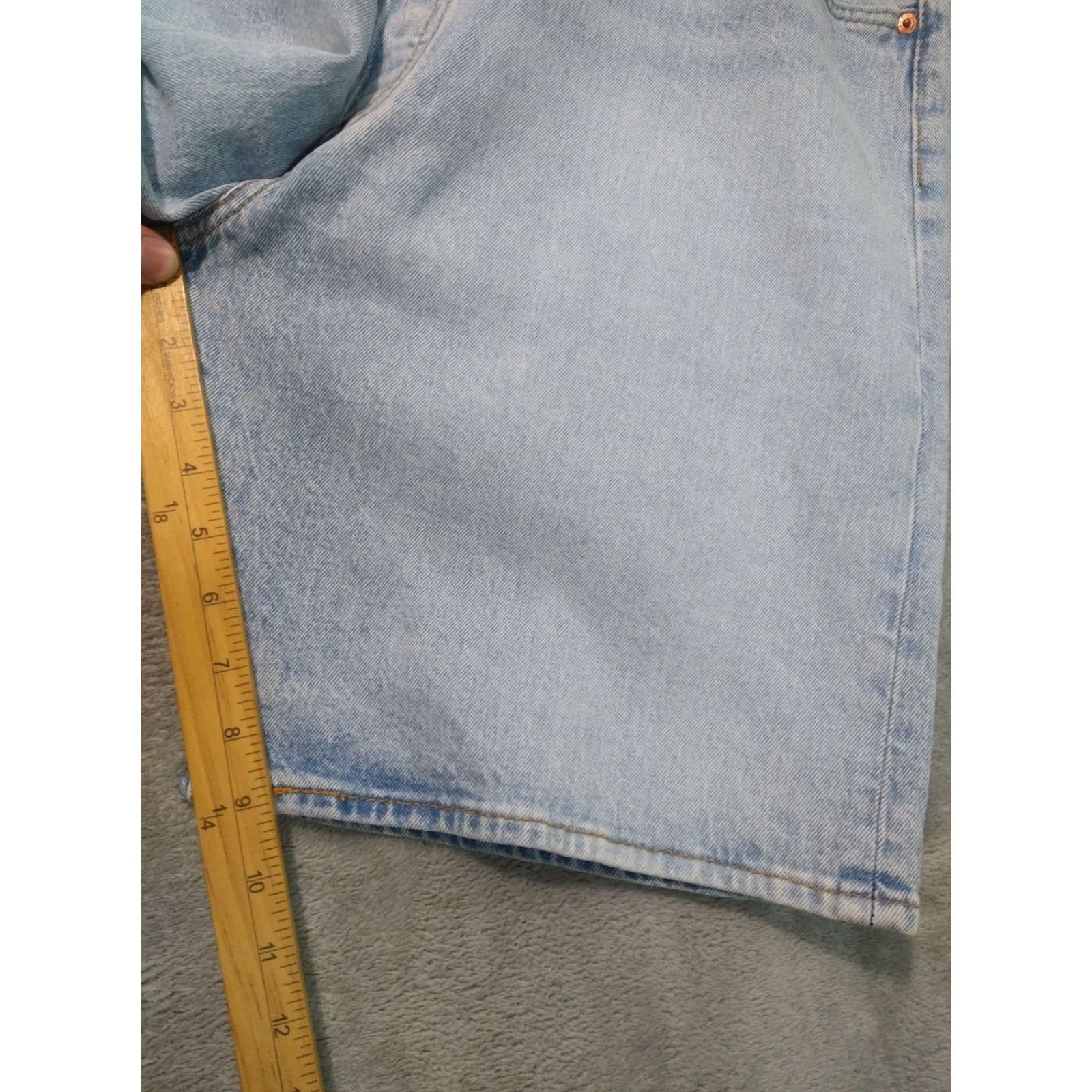 Levi's Levis 501 XX Shorts Mens 40 Blue Denim High Rise Button Fly Light Wash Stretch Bermuda Pocket 5-Pocket-Cotton Denim Navy Blue Casual Mens Size US 40 / EU 56 - 5 Thumbnail