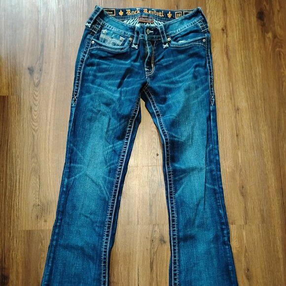Other Vintage Y2K Rock Revival Eldora Boot Cut Denim Blue Jeans Size 29" - 2 Thumbnail
