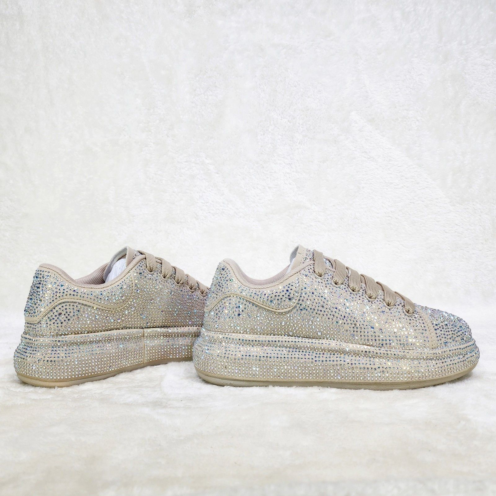 Other Dazzle Cush Nude Iridescent Rhinestone Platform Sneaker Tenn Size US 11 / IT 41 - 4 Thumbnail
