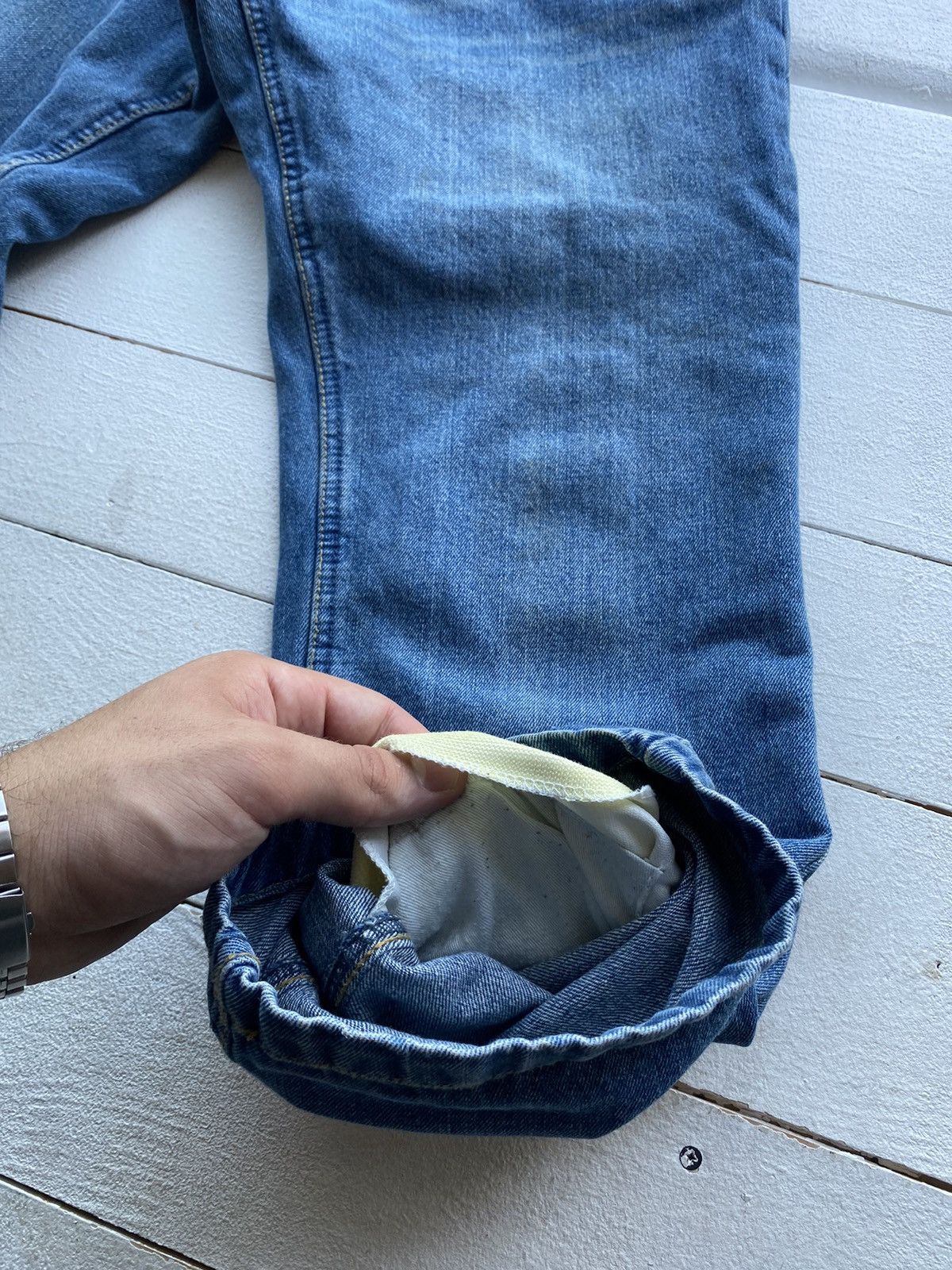 Other 🔥Spirit Motors Racing Cars Bikers Vntg Blue Denim Jeans Size US 32 / EU 48 - 24 Thumbnail