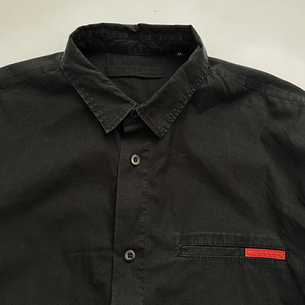 Prada Prada Formal Black Shirt Nylon Size US M / EU 48-50 / 2 - 2 Thumbnail