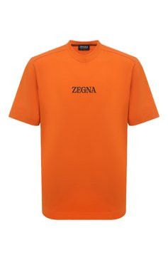 Ermenegildo Zegna o1s1rm0225 RUD36 T-Shirt in Orange Size US L / EU 52-54 / 3 - 1 Thumbnail