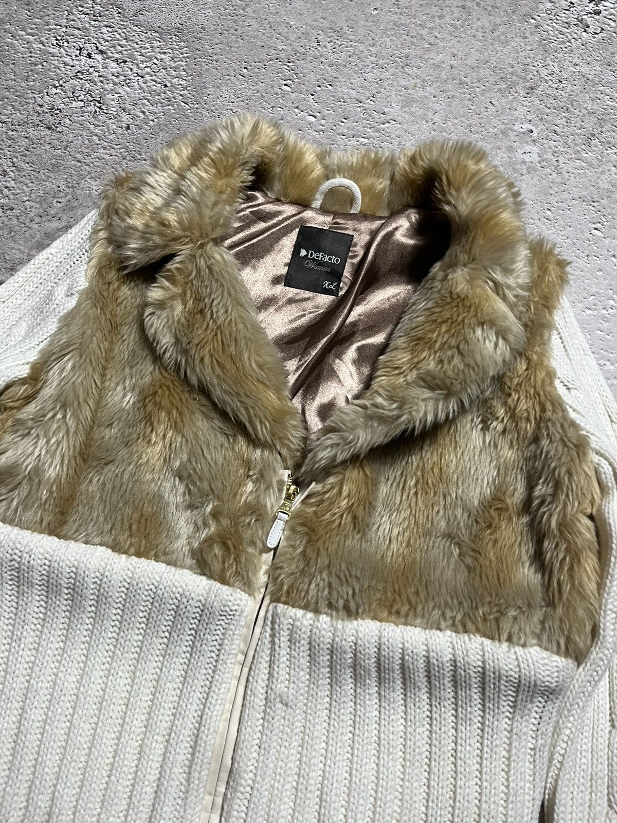 If Six Was Nine × Japanese Brand Y2K Japanese Style Fur Zip Jacket Knit Sleeve Size XL / US 12-14 / IT 48-50 - 6 Thumbnail