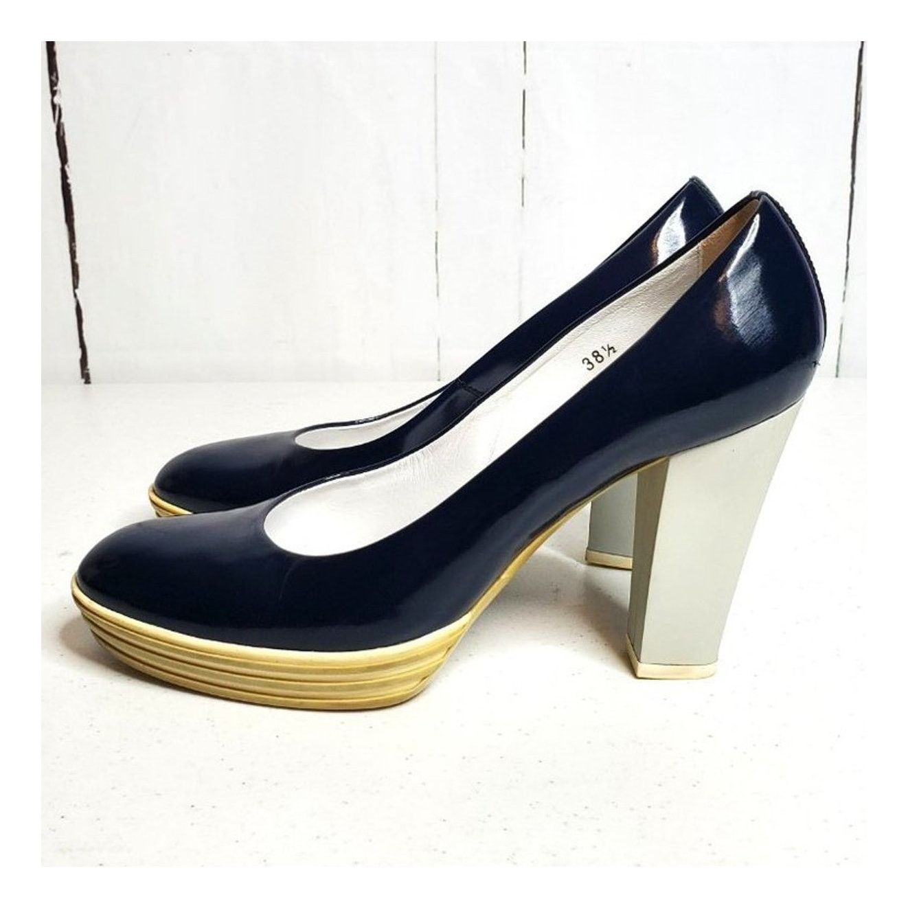 Hogan Vintage Hogan Patent Leather Sneaker Platform Heels 38.5 Size US 8 / IT 38 - 8 Thumbnail
