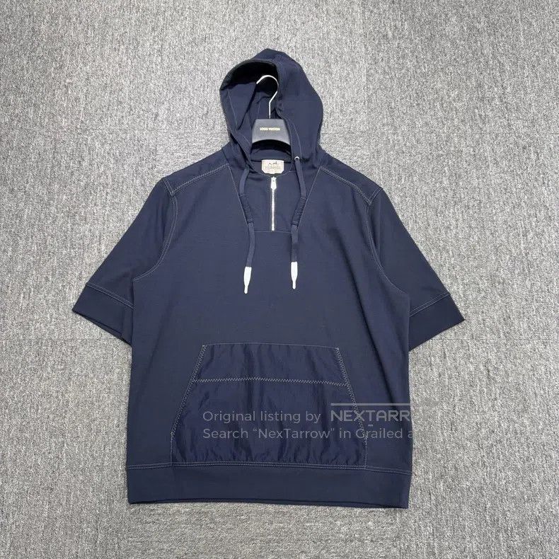 Hermes Hermes Zip-Up Hooded Short Sleeve Sweatshirt Size US XL / EU 56 / 4 - 1 Thumbnail