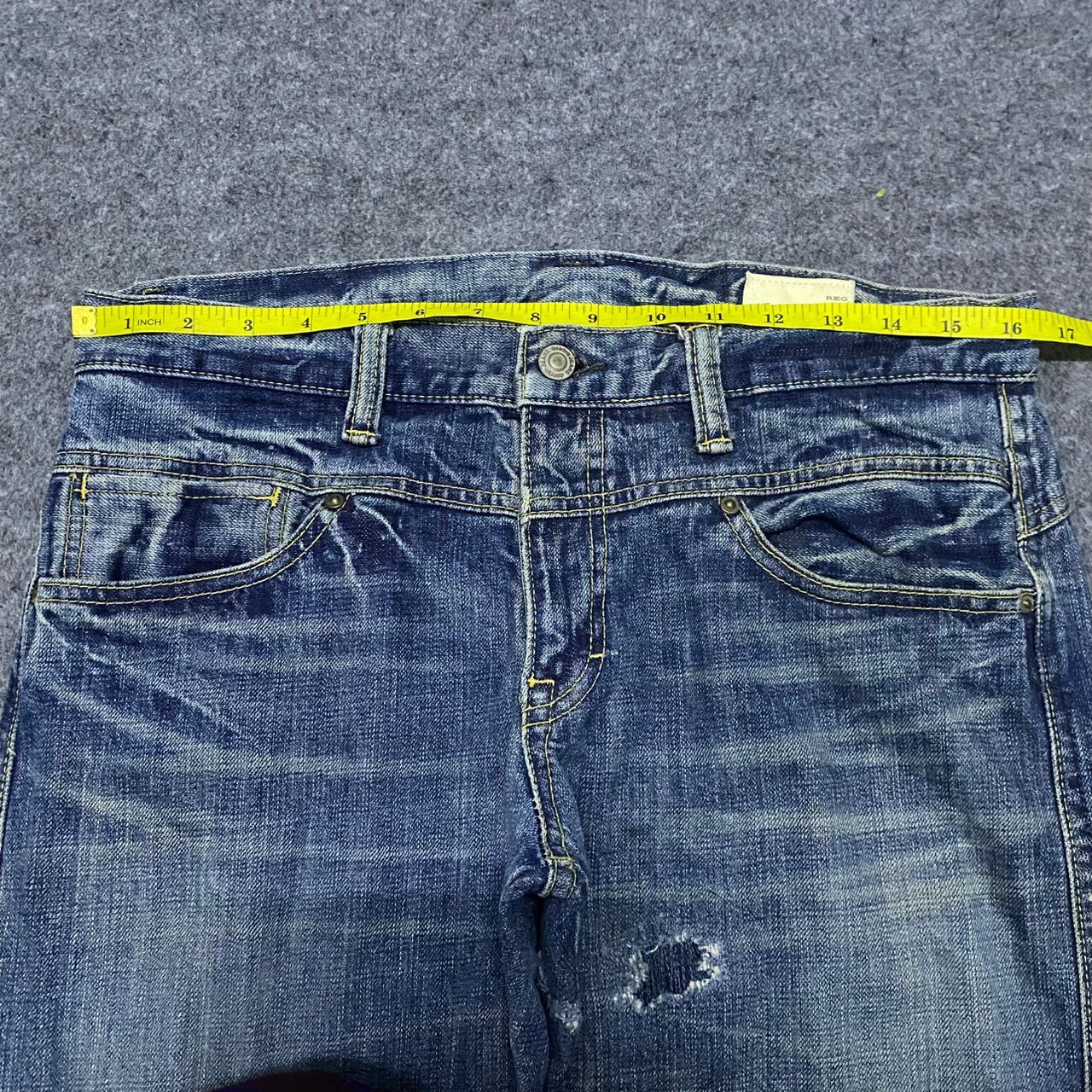 If Six Was Nine 💥Best Offet💥Vintage Quadro Medio Flare Denim Size US 33 - 3 Thumbnail