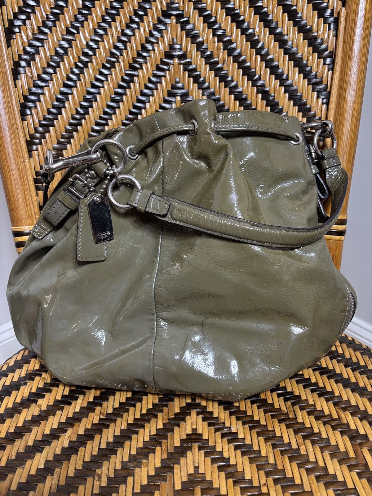 Coach Coach Madison Green Patent Leather Shoulder Bag 17745 Size ONE SIZE - 4 Thumbnail