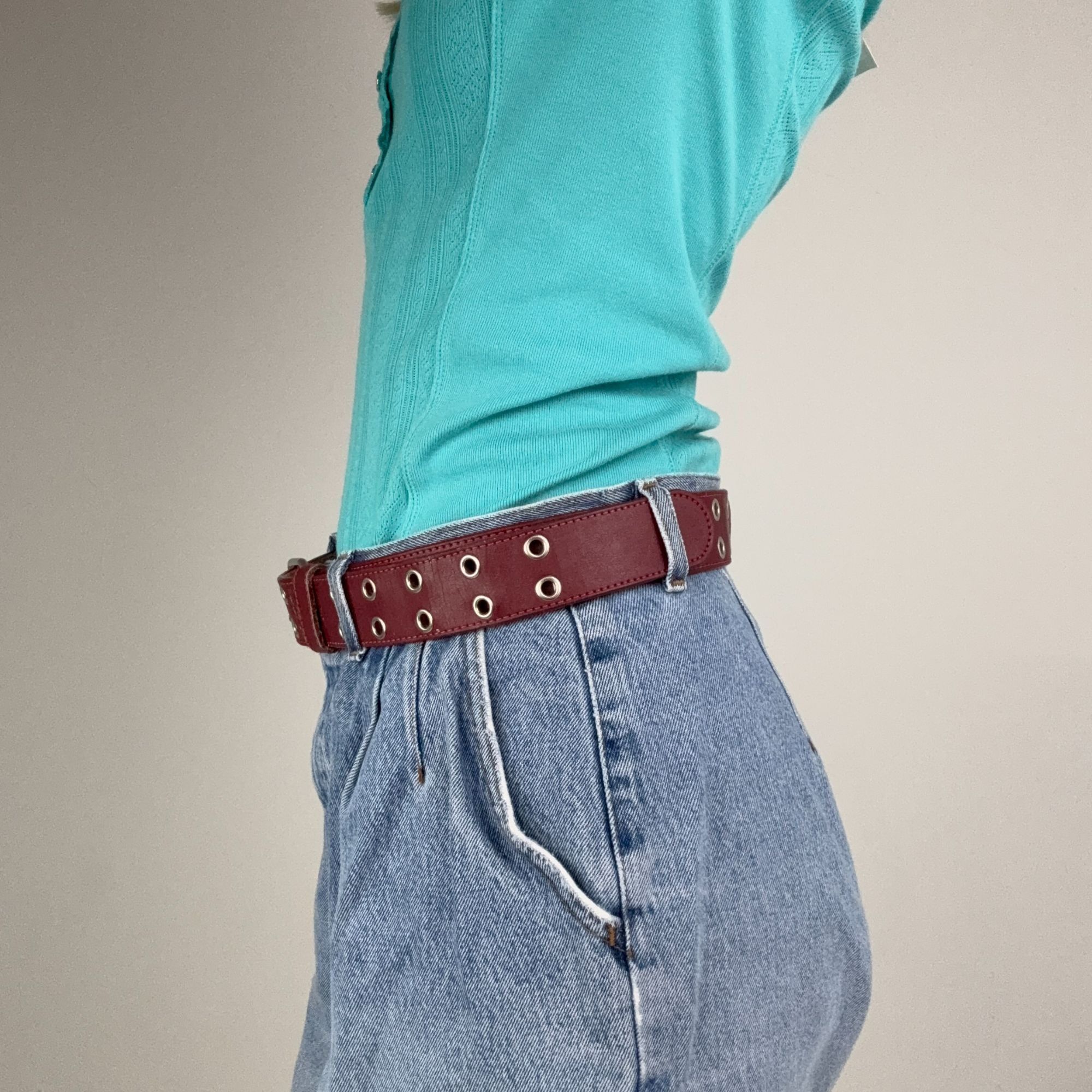 Other Y2K Studded Maroon Belt Size ONE SIZE - 2 Thumbnail