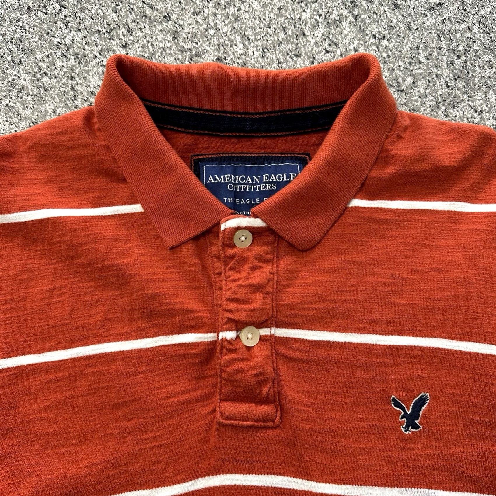 American Eagle Outfitters VINTAGE American Eagle Shirt Mens 2XL Orange Striped Polo Long Sleeve Shirt Size US XXL / EU 58 / 5 - 2 Thumbnail