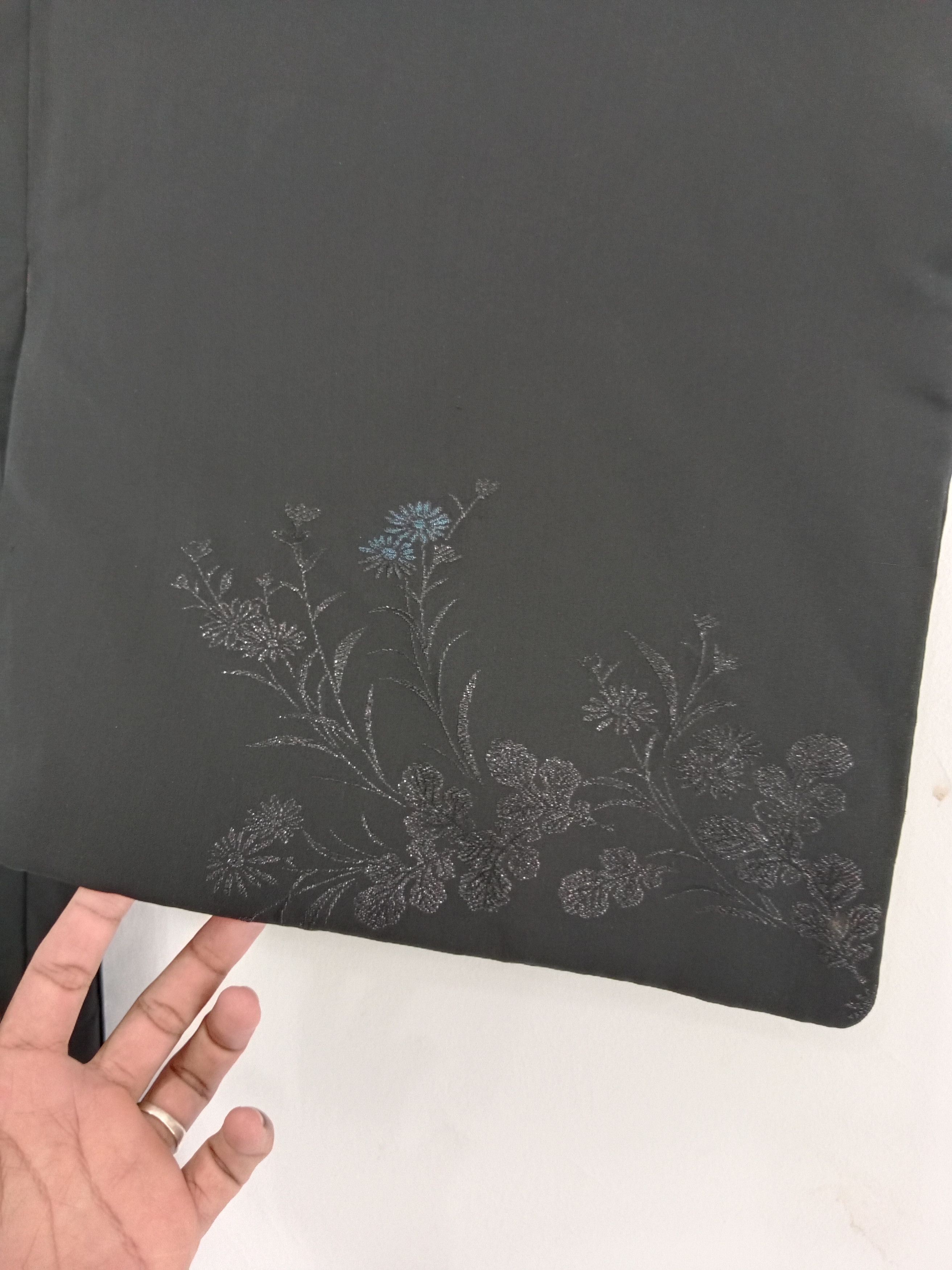 Japanese Brand Vintage Black Haori Kimono Flower Motif Size ONE SIZE - 4 Thumbnail