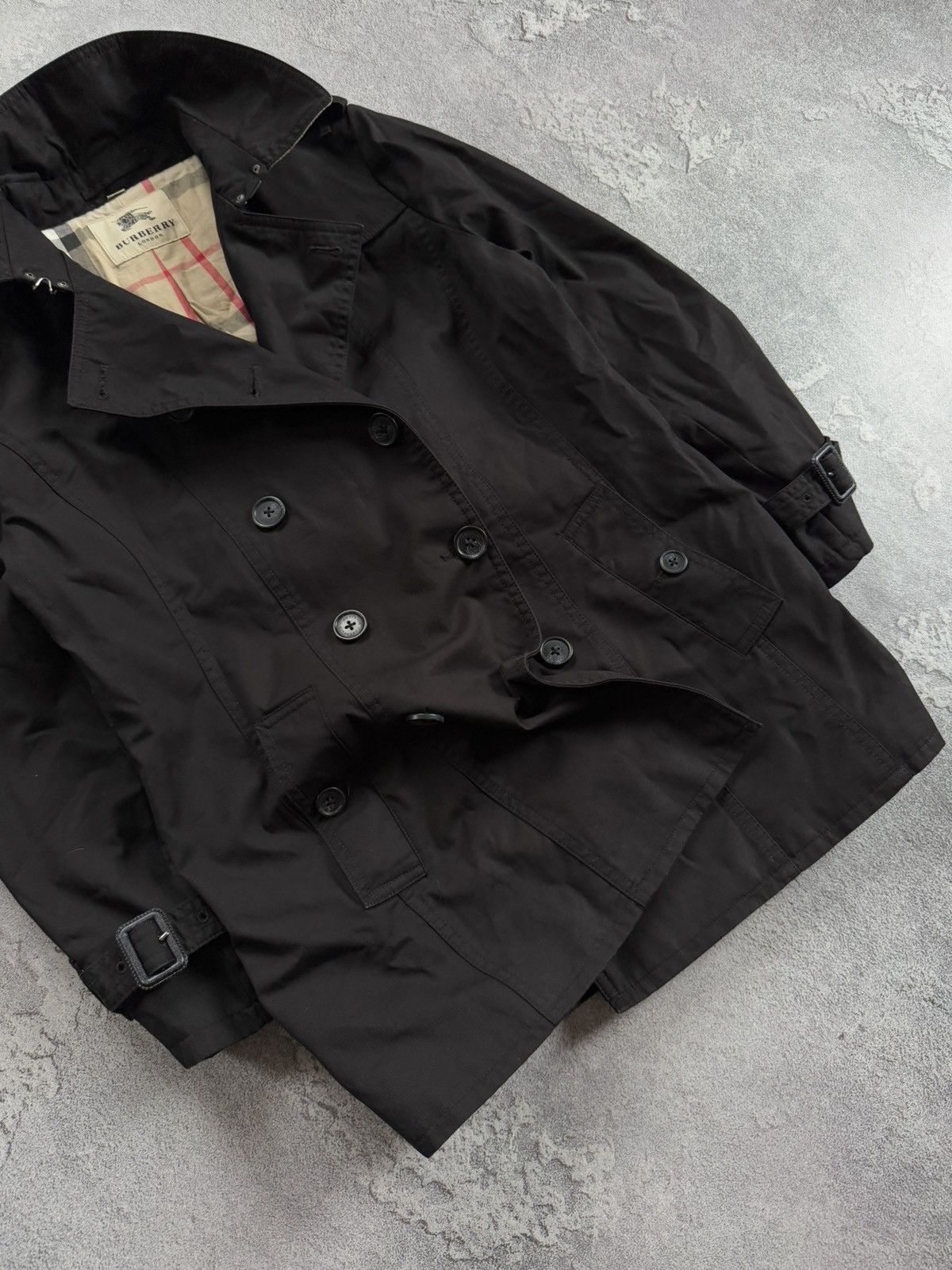 Burberry × Burberry Prorsum Burberry London L black double breasted trench coat jacket Size L / US 10 / IT 46 - 3 Thumbnail