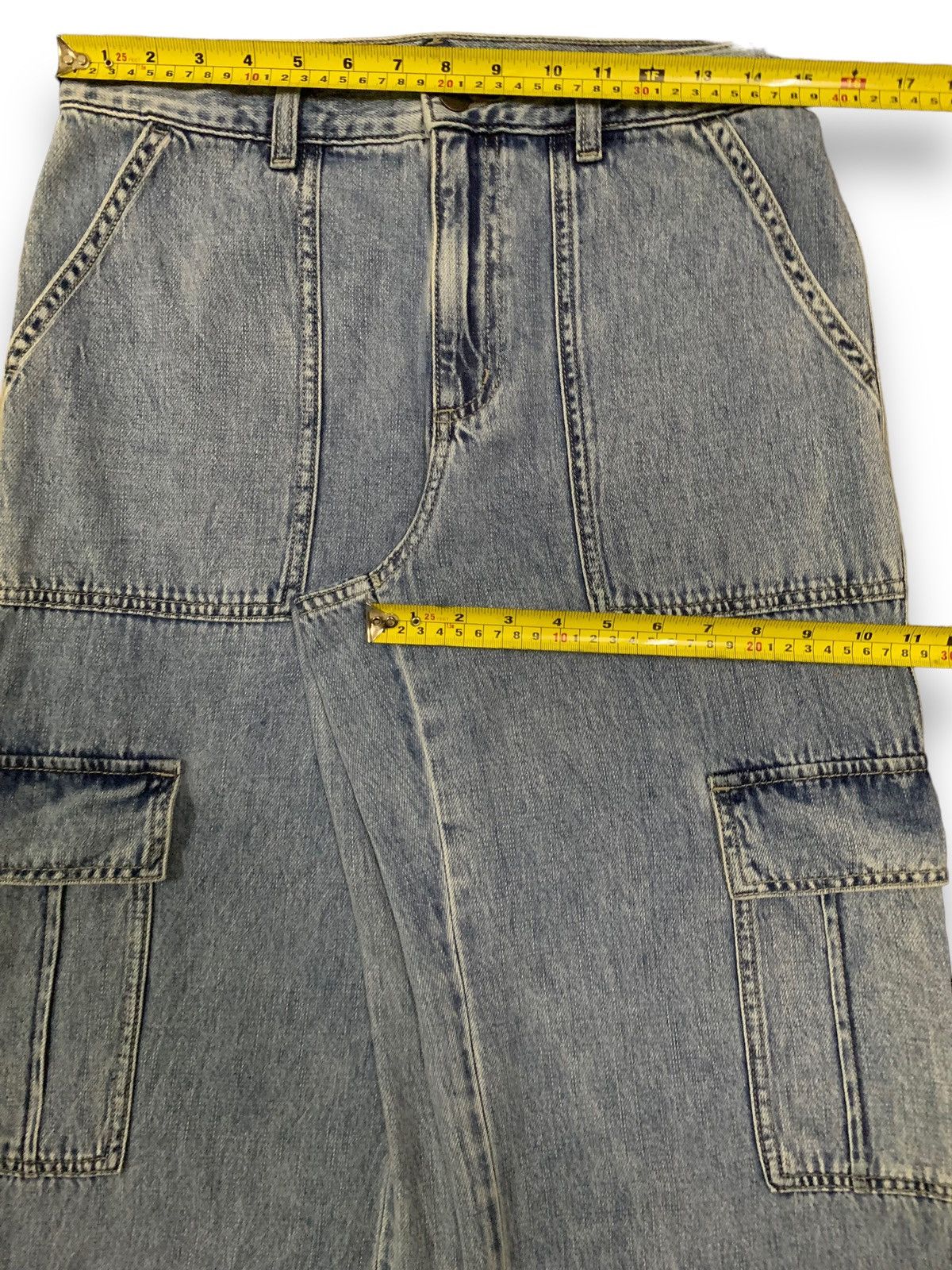 GU × Japanese Brand × Jun Takahashi Vintage Japanese Brand GU Baggy Fatigue Cargo Jeans Size US 30 / EU 46 - 16 Thumbnail